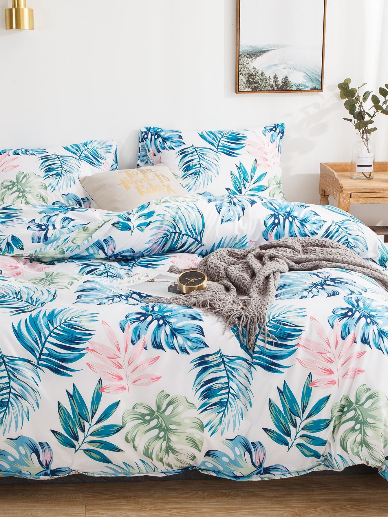 Tropical Leaf Print Sheet Set