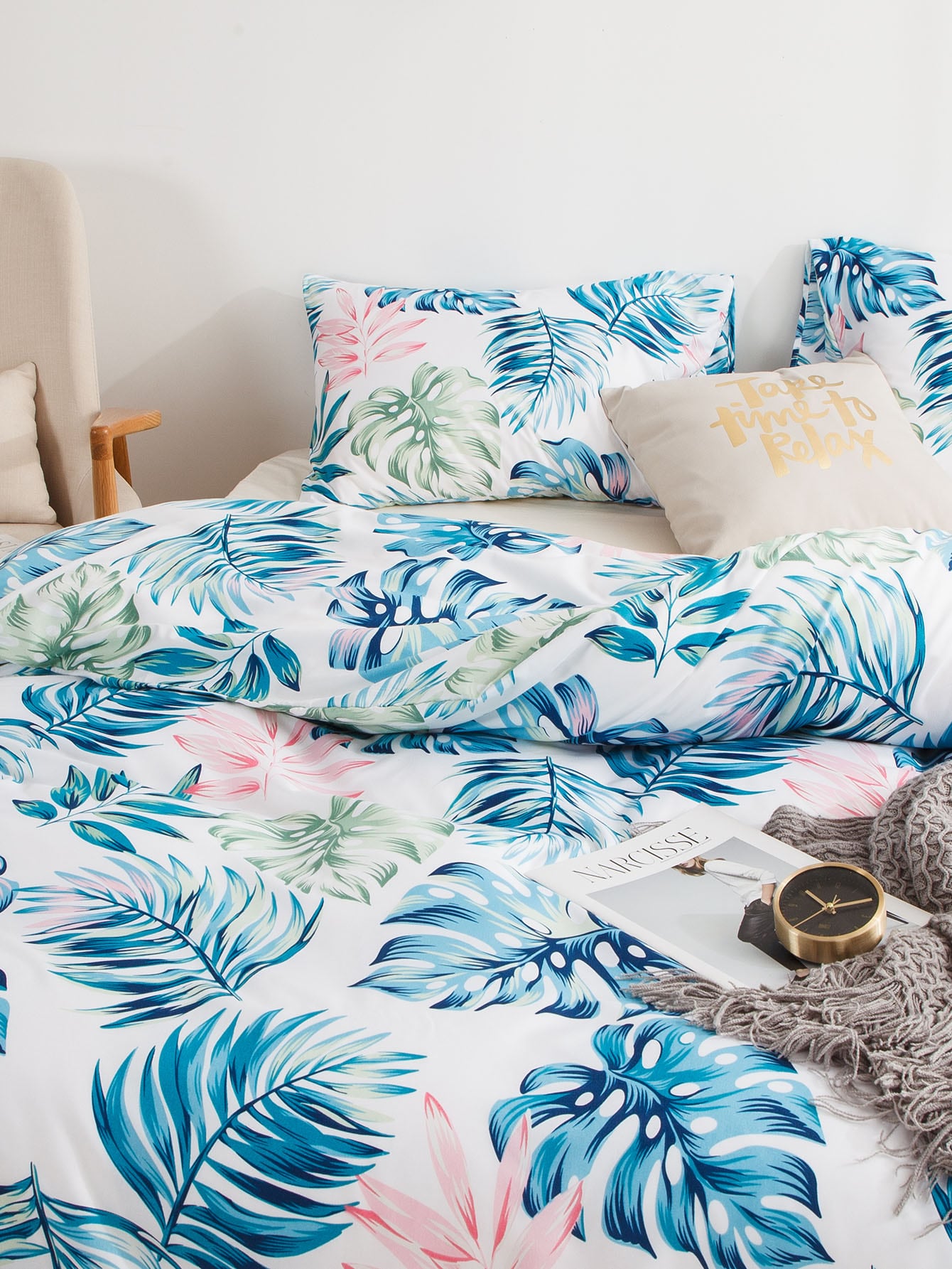 Tropical Leaf Print Sheet Set