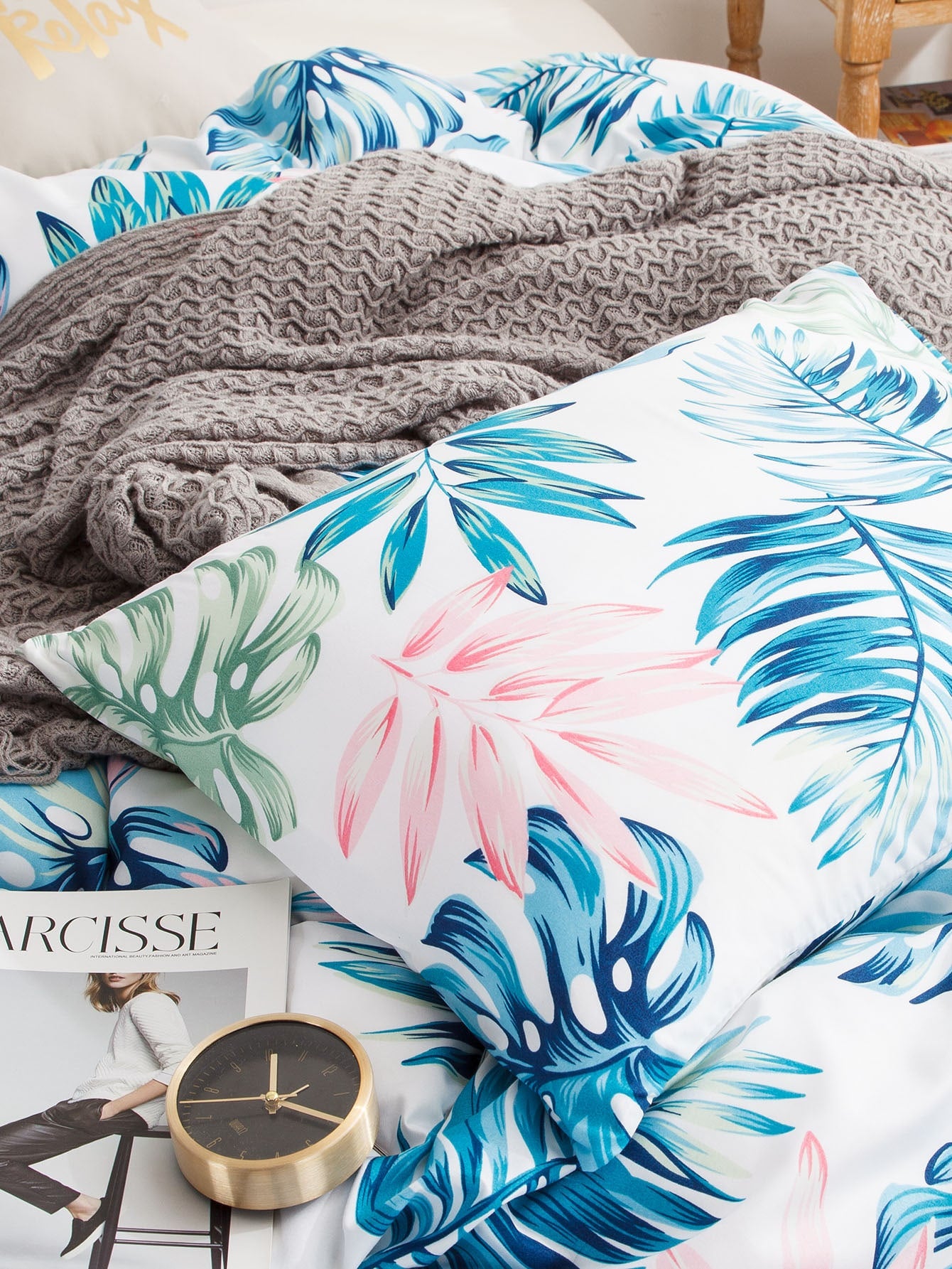 Tropical Leaf Print Sheet Set