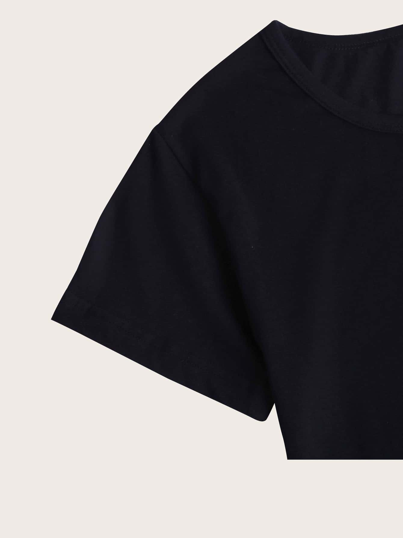 Slogan Graphic Round Neck Tee