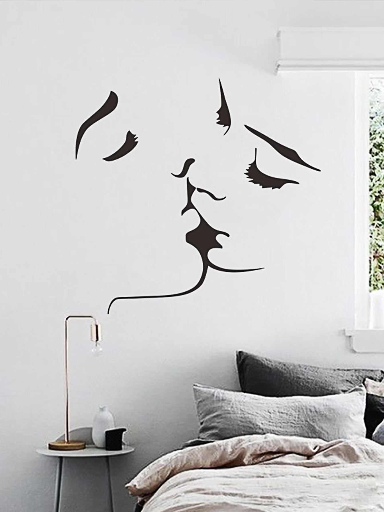 Abstract Kissing Couple Wall Sticker