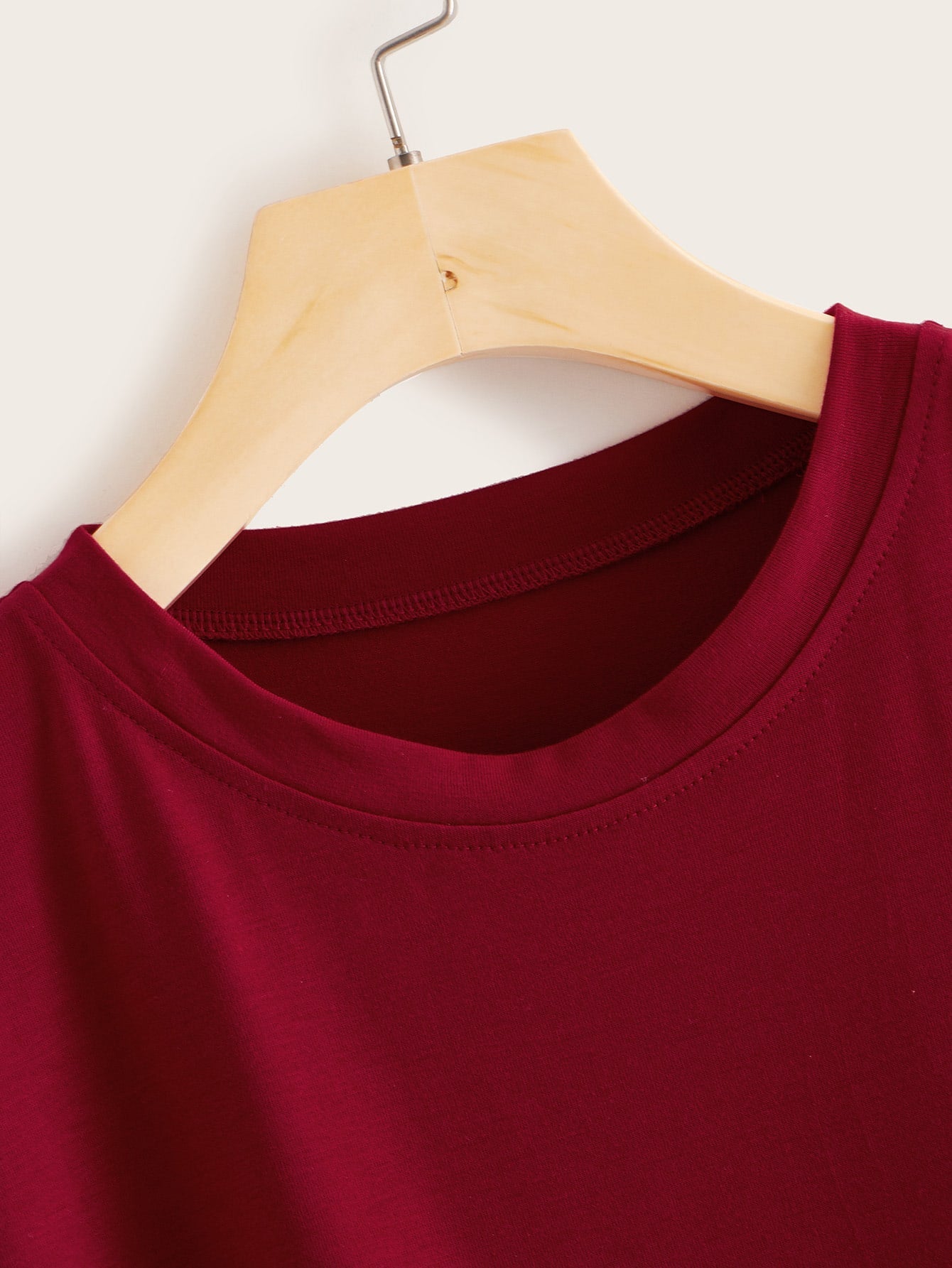 Curved Hem Round Neck Tee