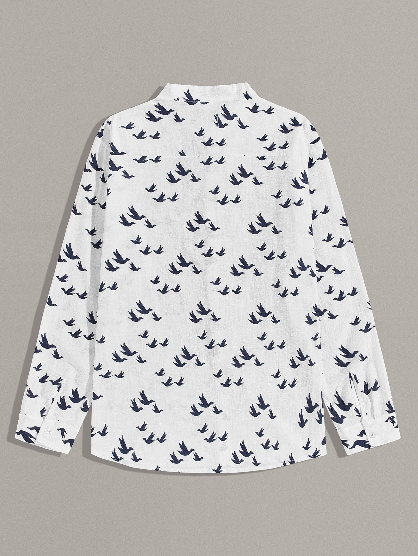 Men Allover Pigeon Print Button UP Shirt