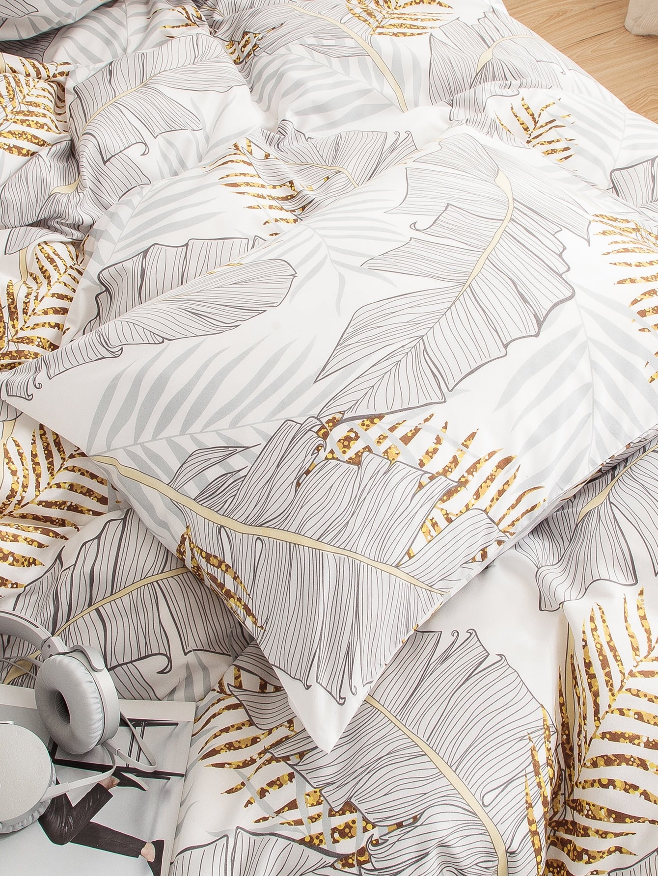 Line Draft & Bronzing Leaf Pattern Sheet Set
