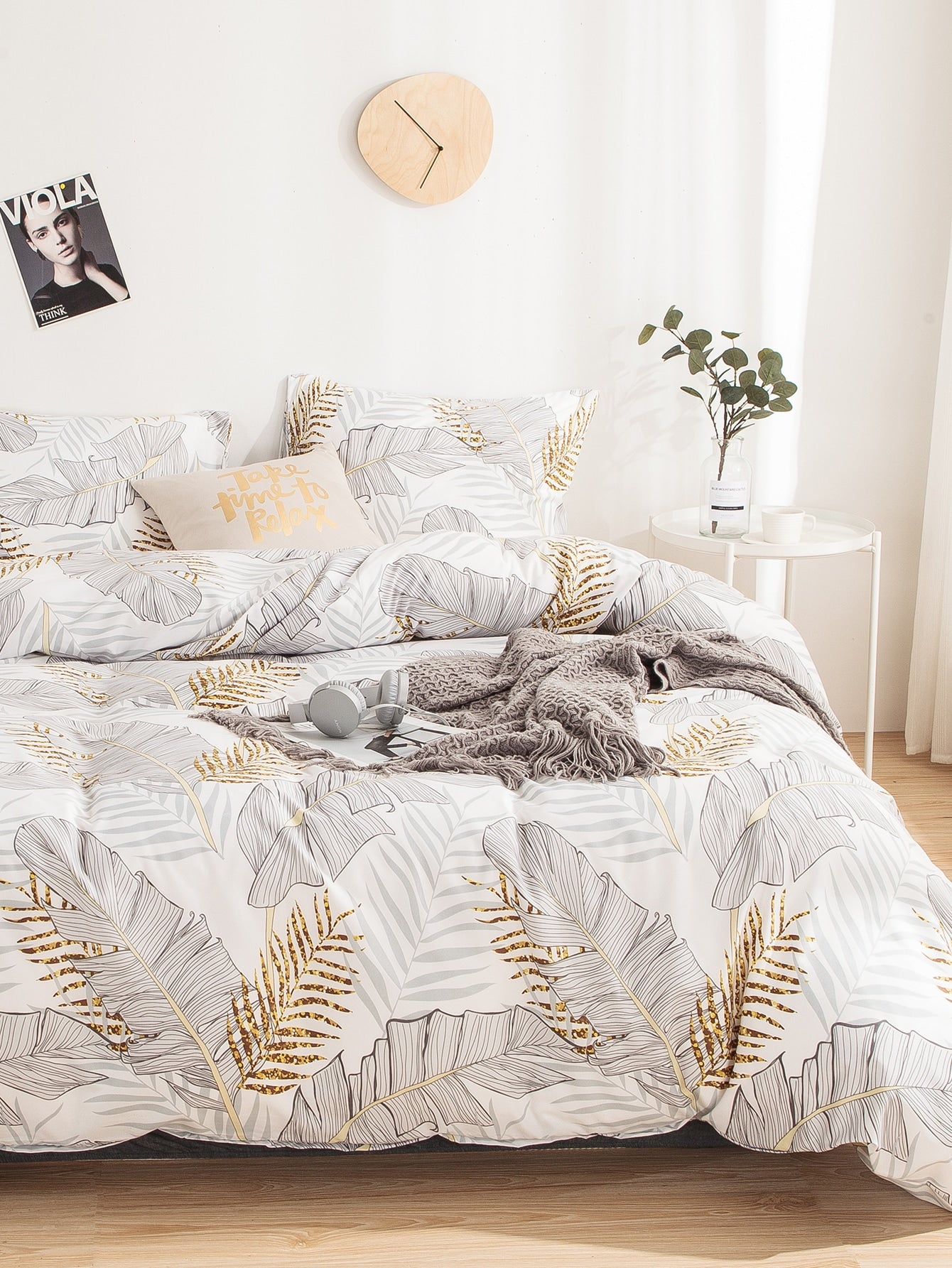 Line Draft & Bronzing Leaf Pattern Sheet Set