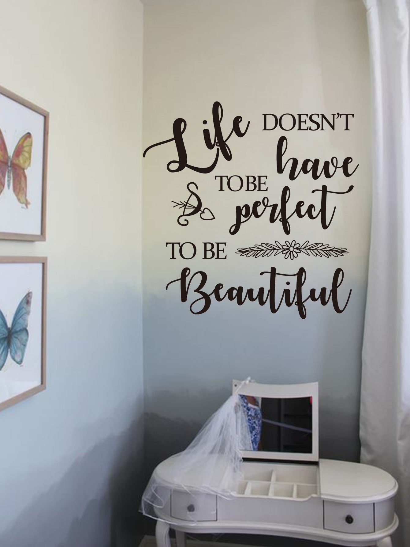 Abstract Slogan Print Wall Sticker
