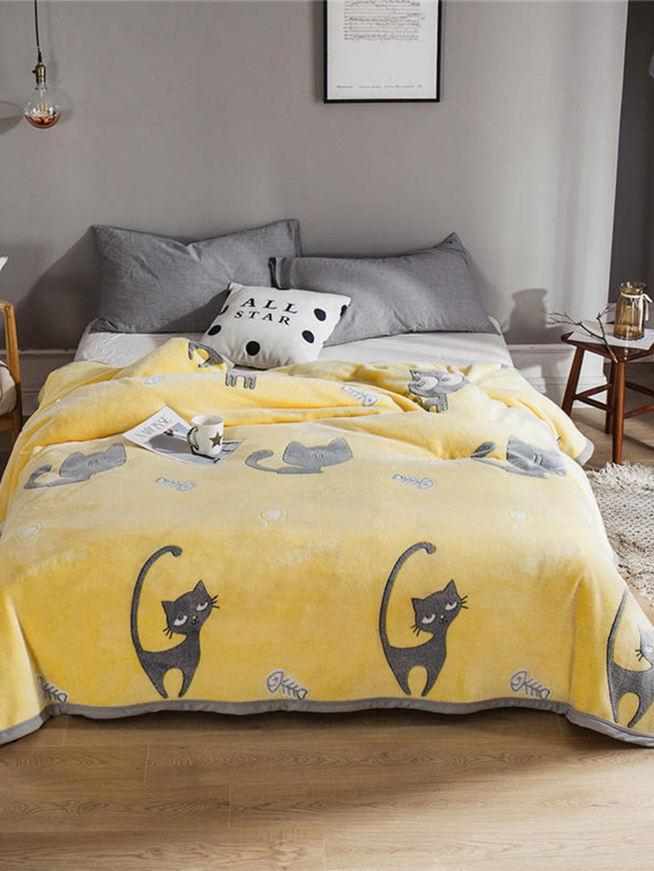 1pc Cartoon Cat Pattern Blanket
