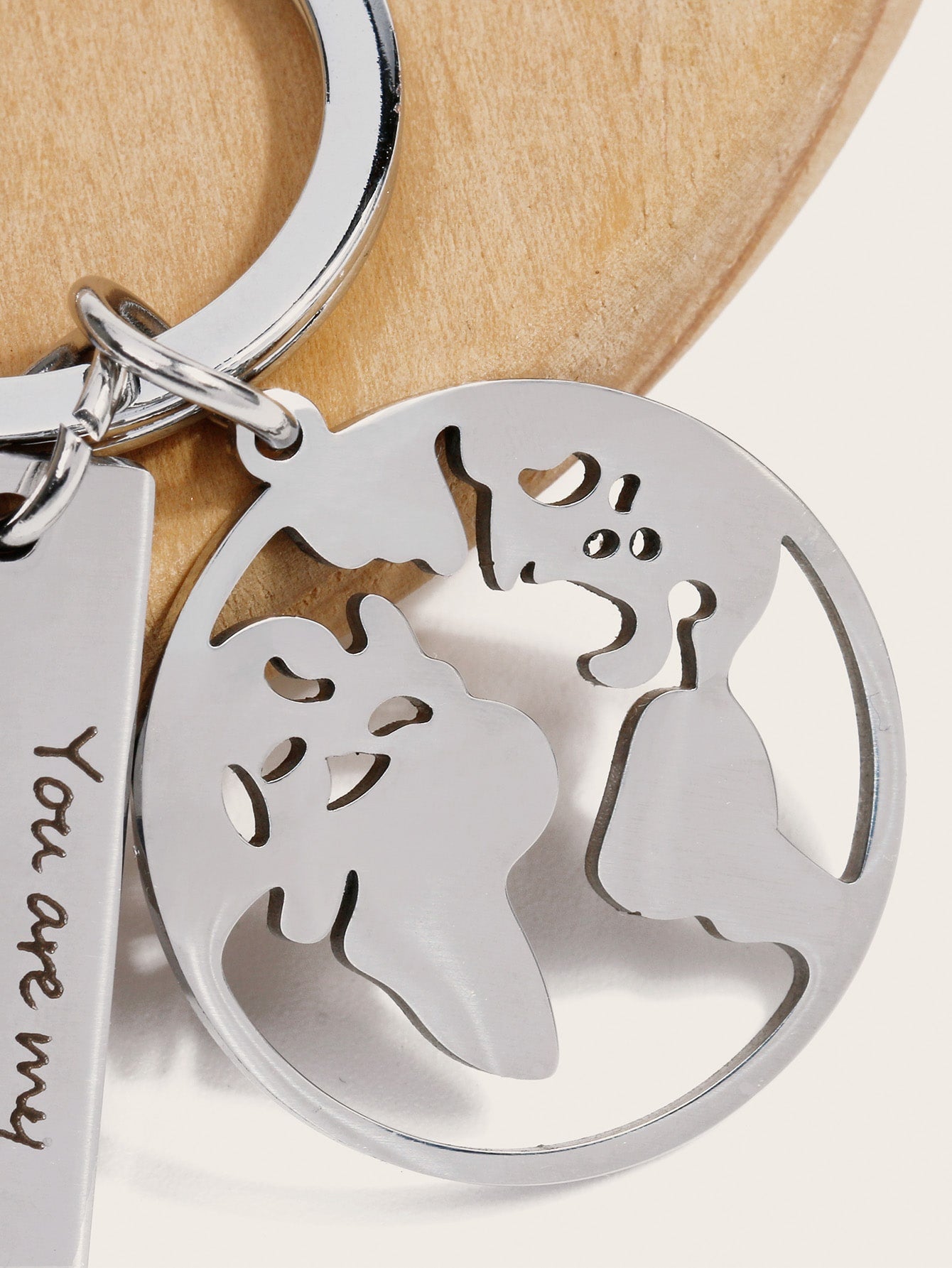 Hollow Out Earth Map Decor Keychain