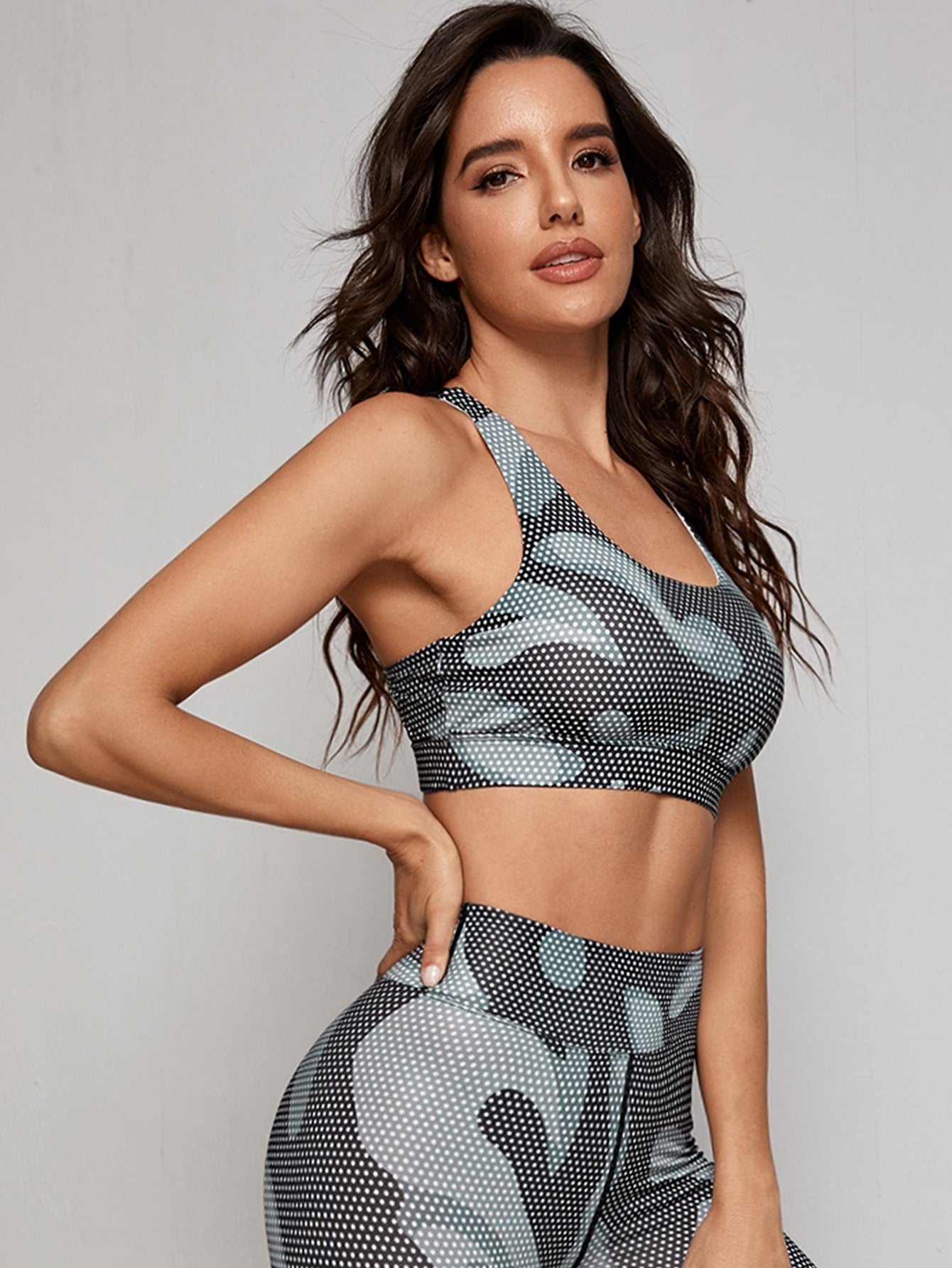 Polka Dot Criss Cross Sports Bra