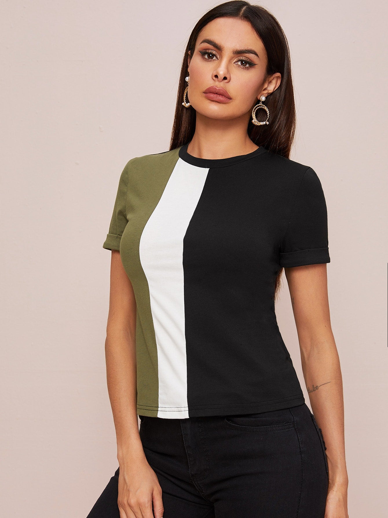 Short Sleeve Colorblock Tee