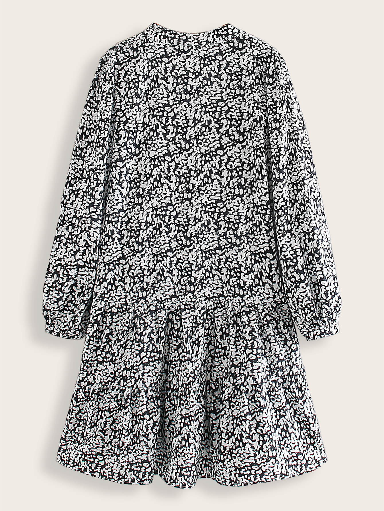 All Over Print Notched Neck Babydoll Dress