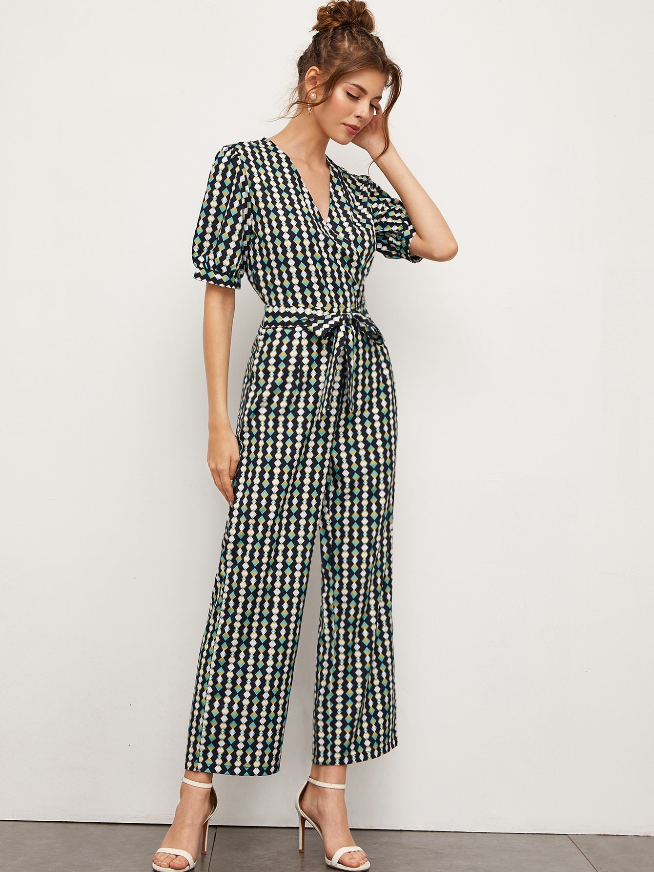 Self Tie Surplice Front Jumpsuit