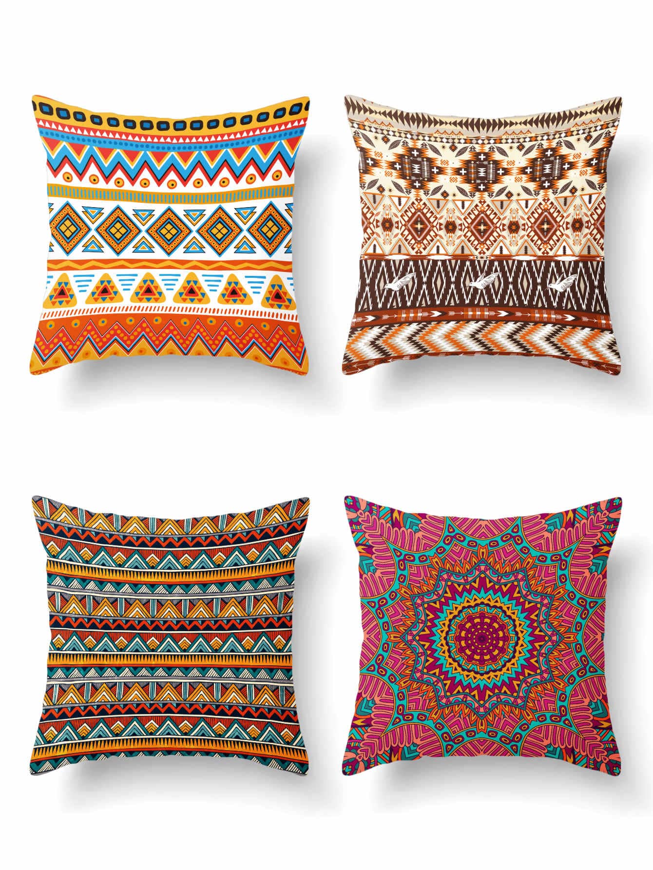 1pc Tribal Print Cushion Cover Without Filler