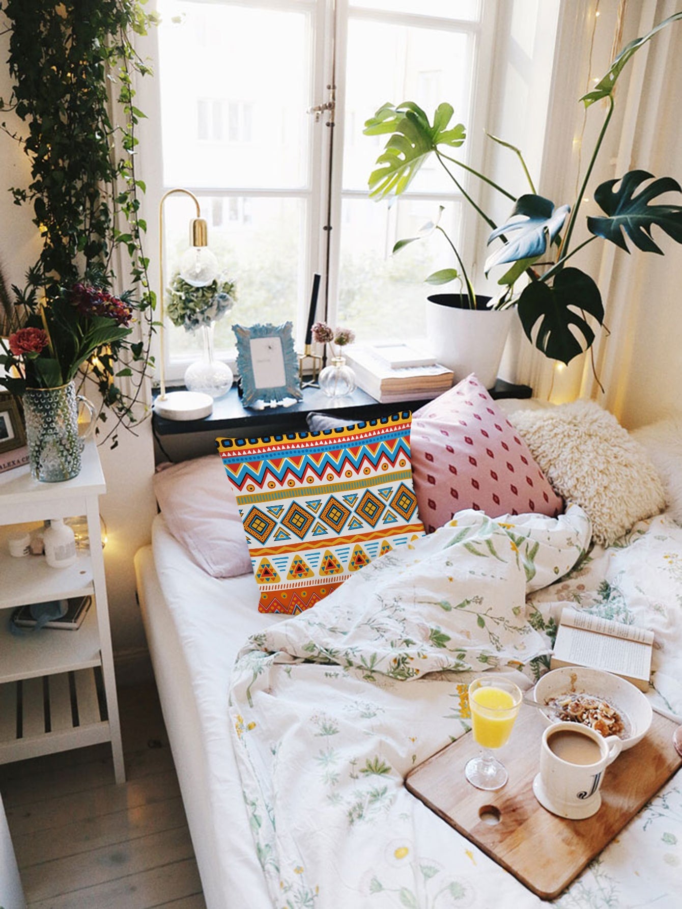 1pc Tribal Print Cushion Cover Without Filler