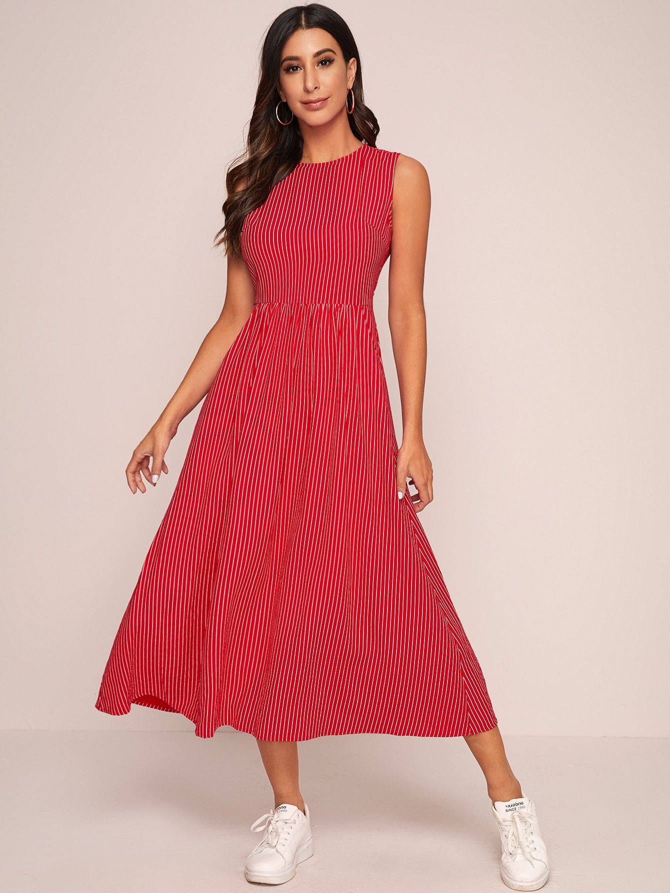 Sleeveless Striped Dress