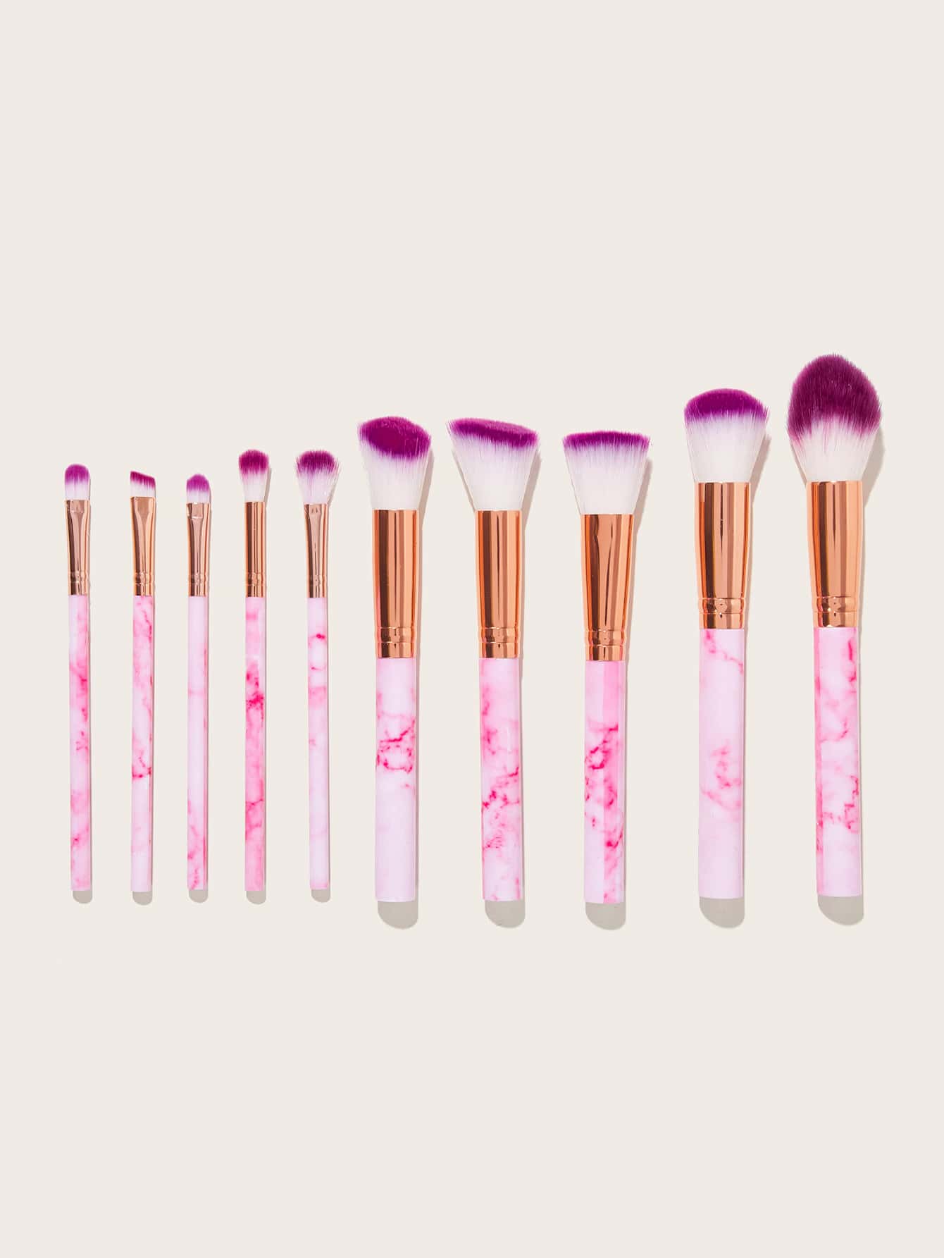 10pcs Marble Duo-fiber Eye Brush Set