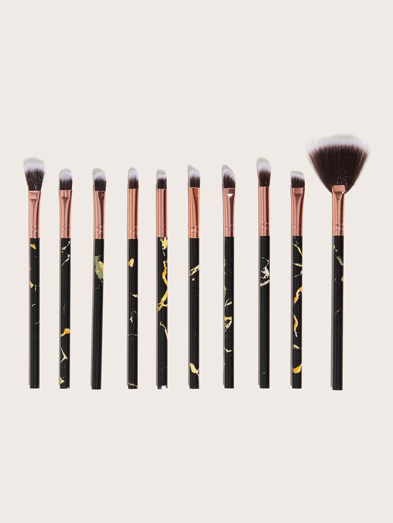 10pcs Marble Duo-fiber Eye Brush Set