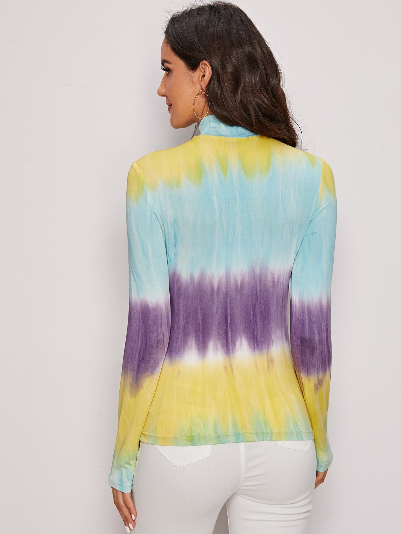 Mock Neck Tie Dye Tee