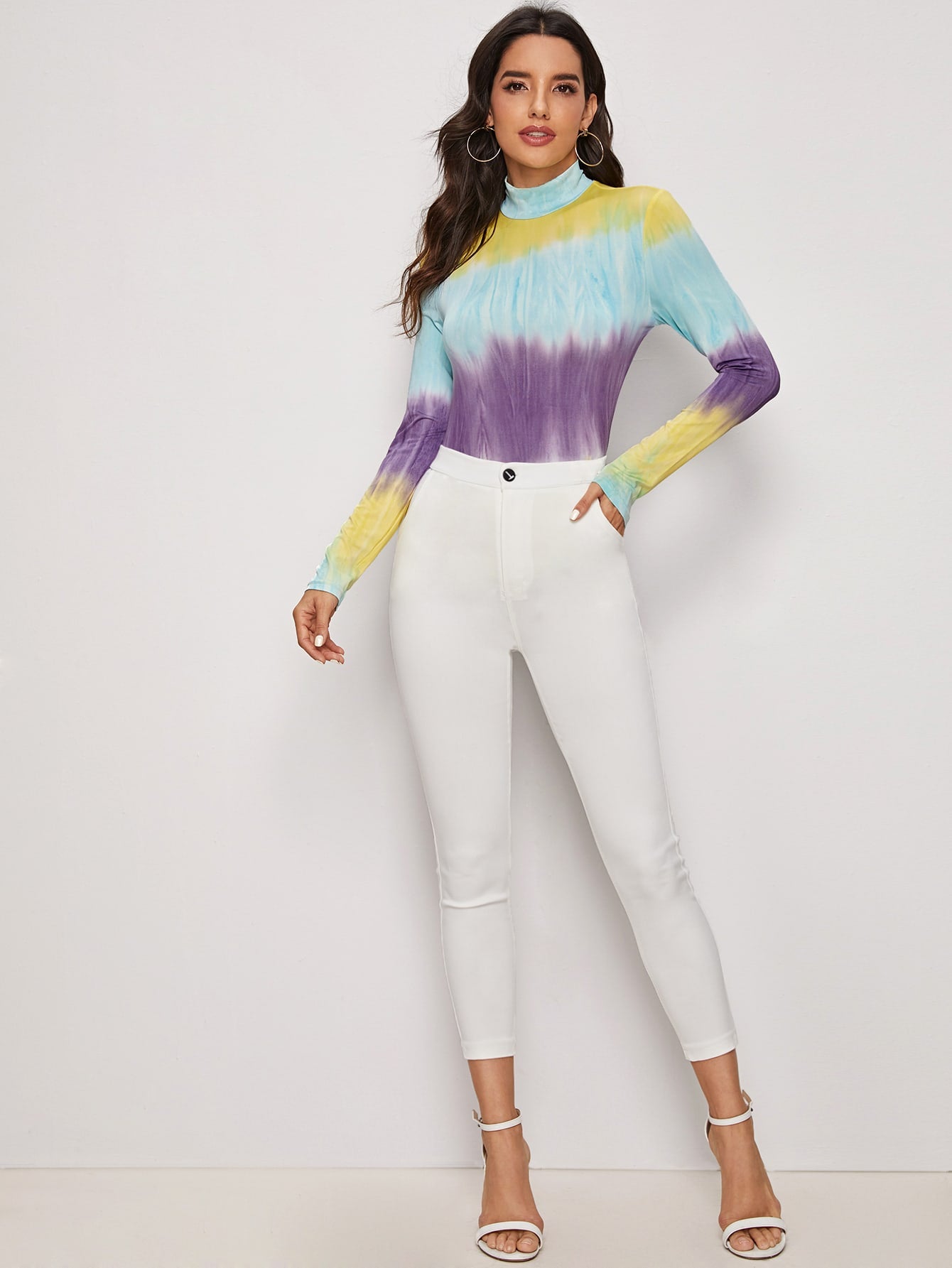 Mock Neck Tie Dye Tee