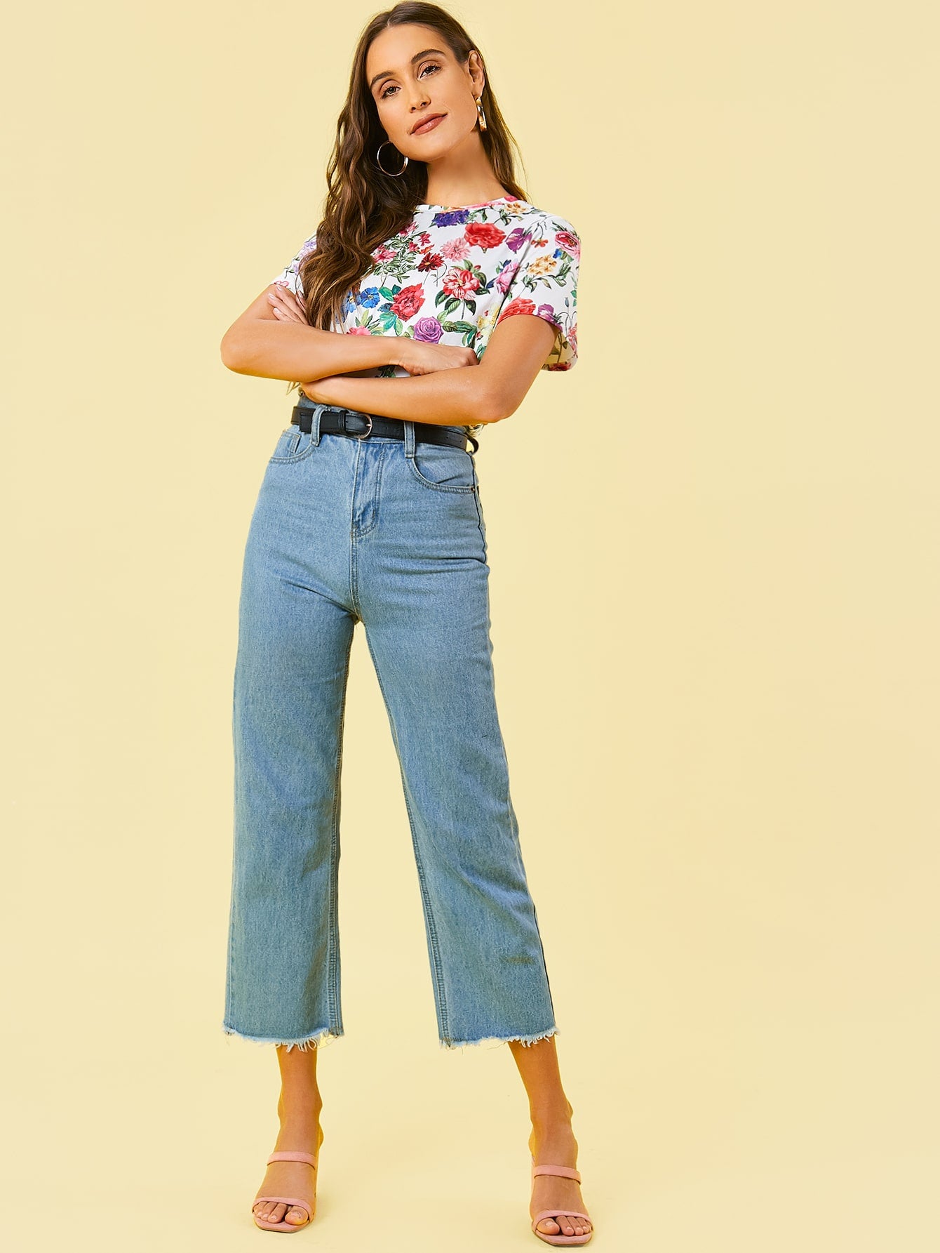 Short Sleeve Floral Print Tee