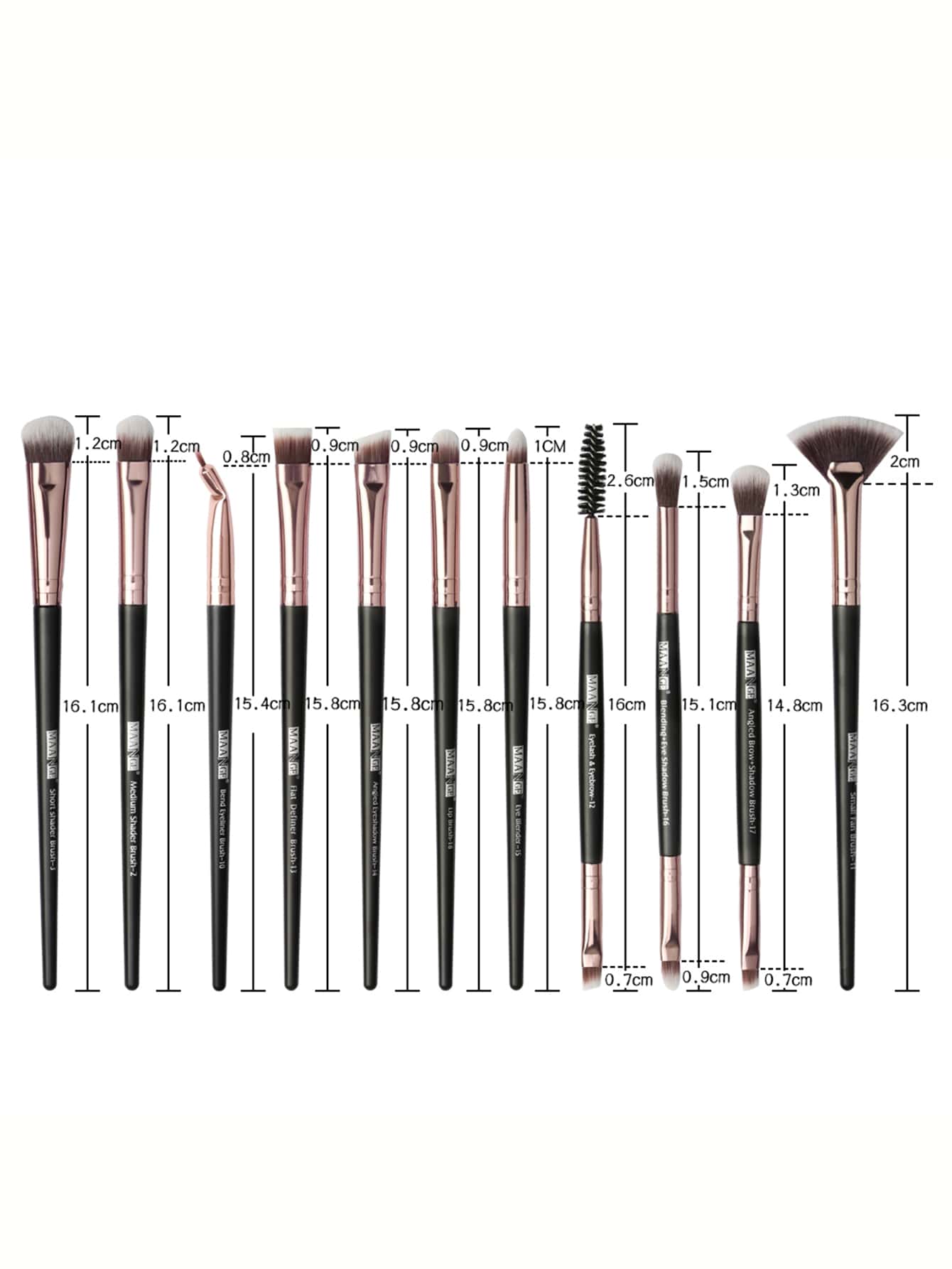 20pcs Duo-fiber Makeup Brush Set
