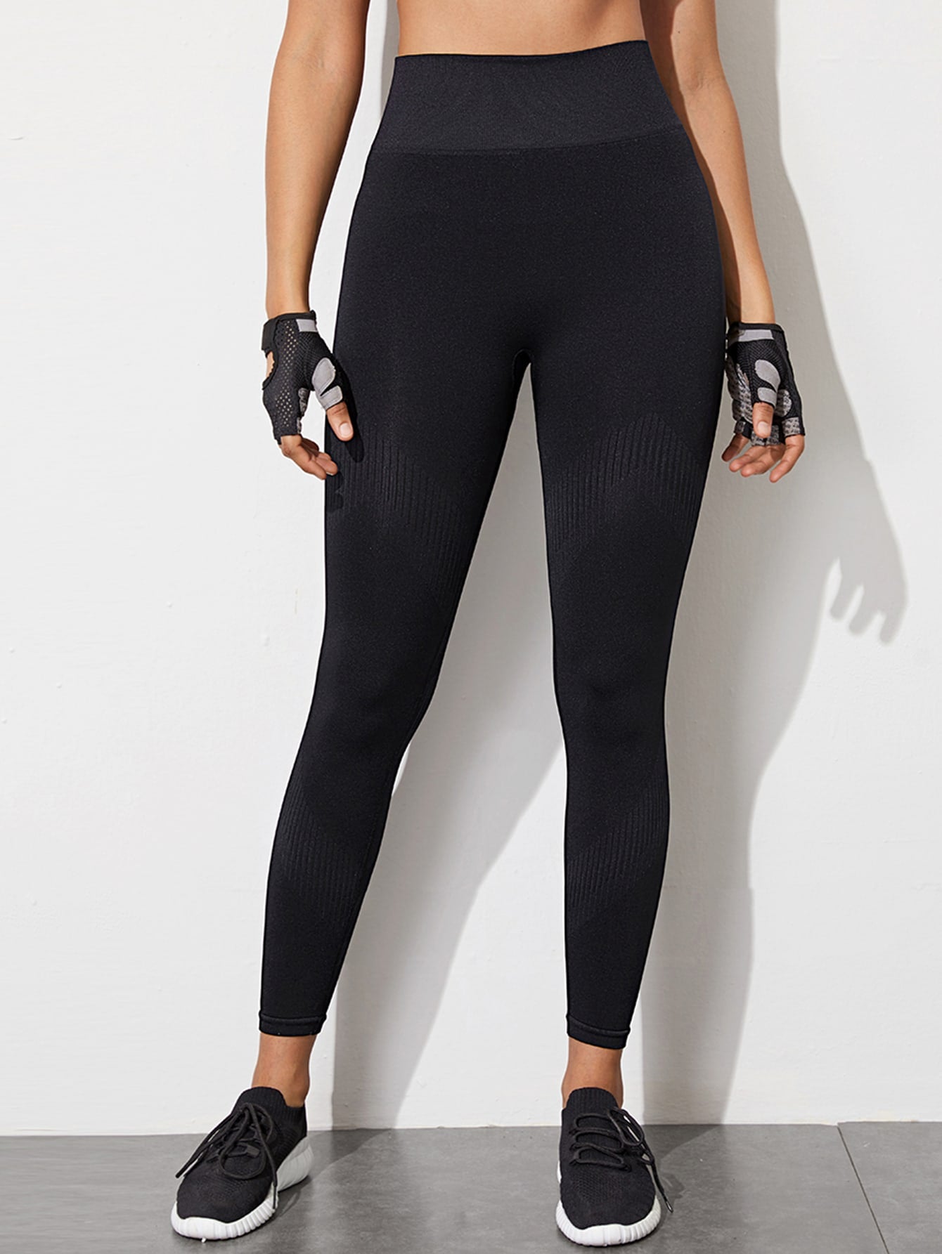 Wide Waistband Solid Sports Leggings