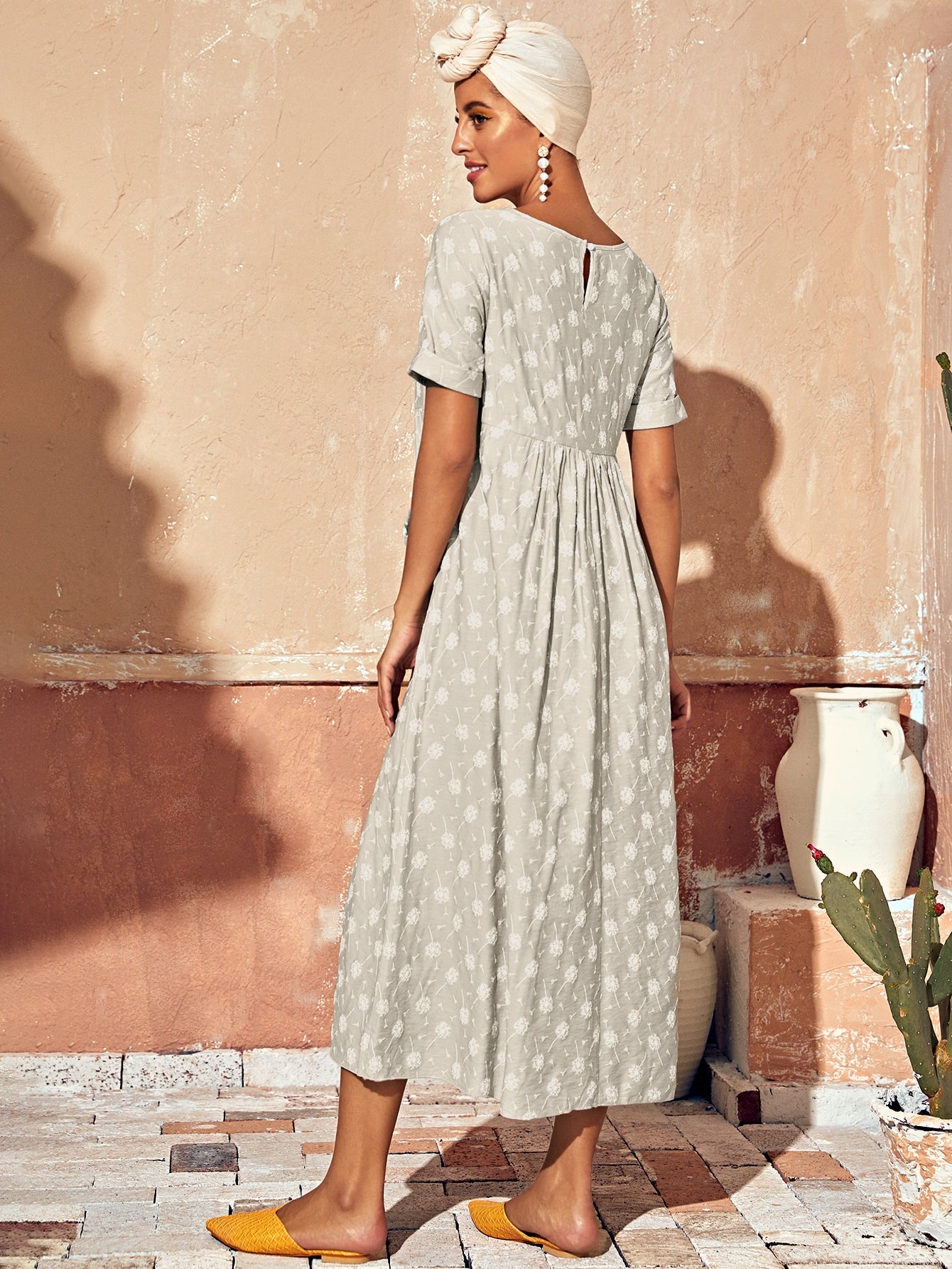 Roll Up Sleeve Pocket Detail Dress