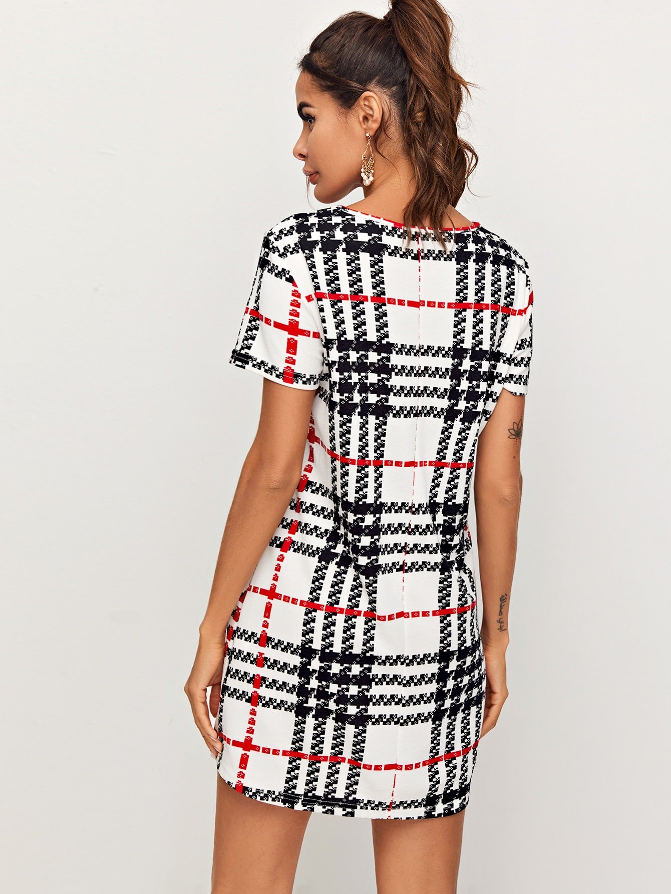 Plaid Short Sleeve Dress