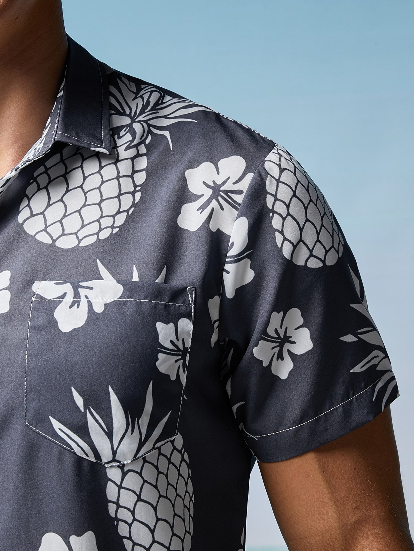 Men Pineapple & Floral Print Shirt