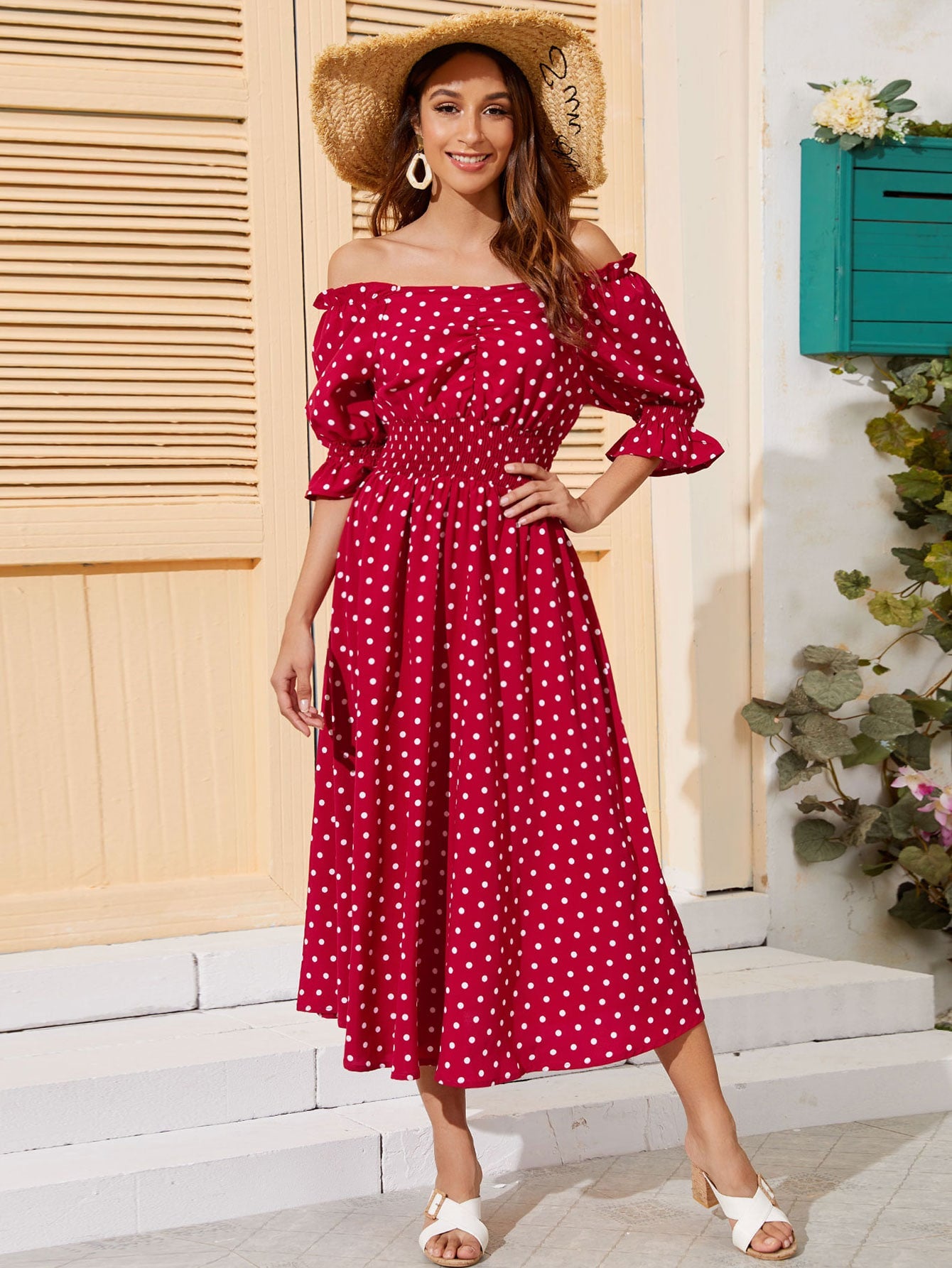 red polka dot bardot dress Bardot Red Polka Dot Open Back Ruffled Mini Dress US 6
