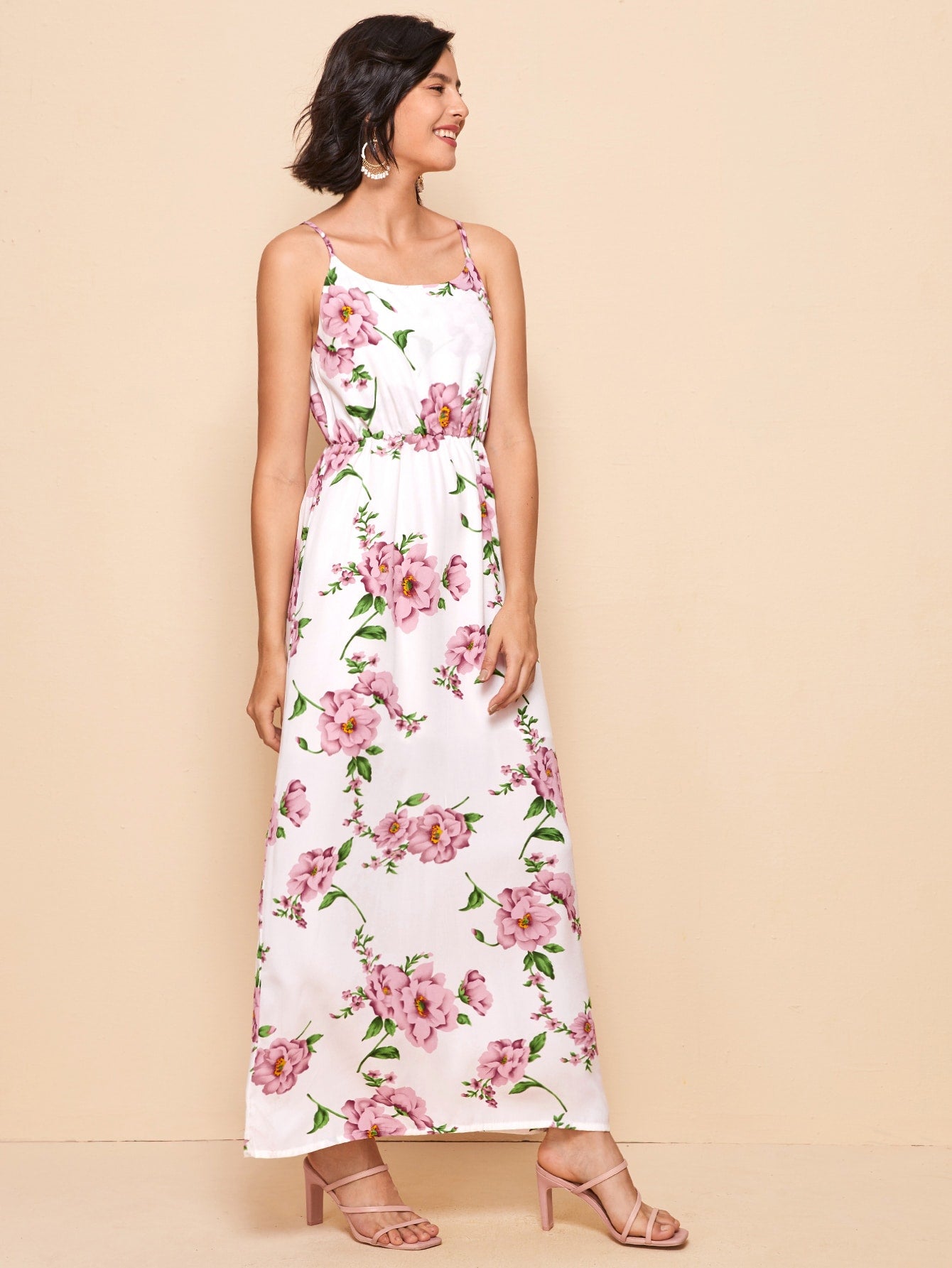 Floral Print Maxi Cami Dress