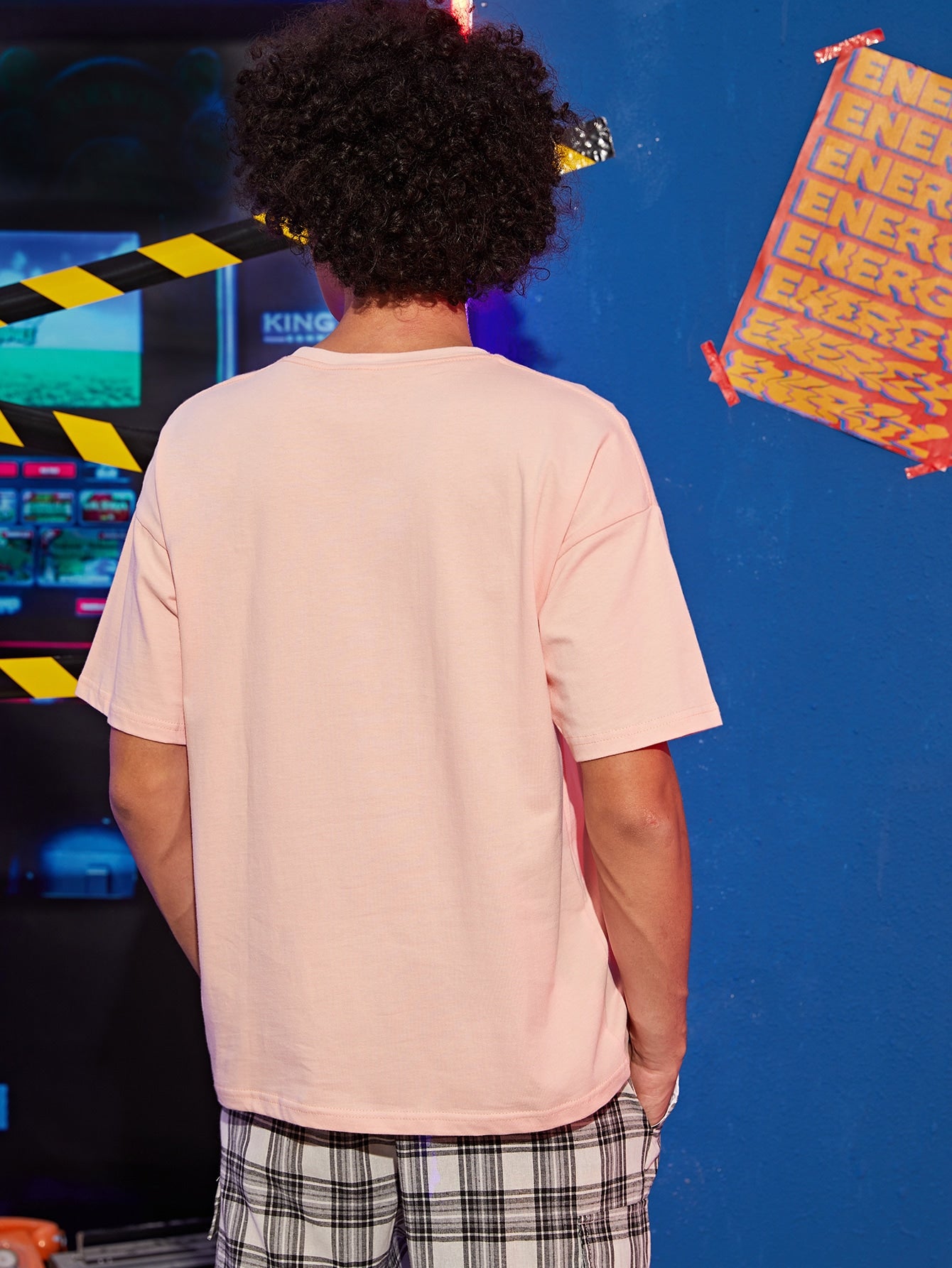 Men Letter & Cartoon Graphic Tee