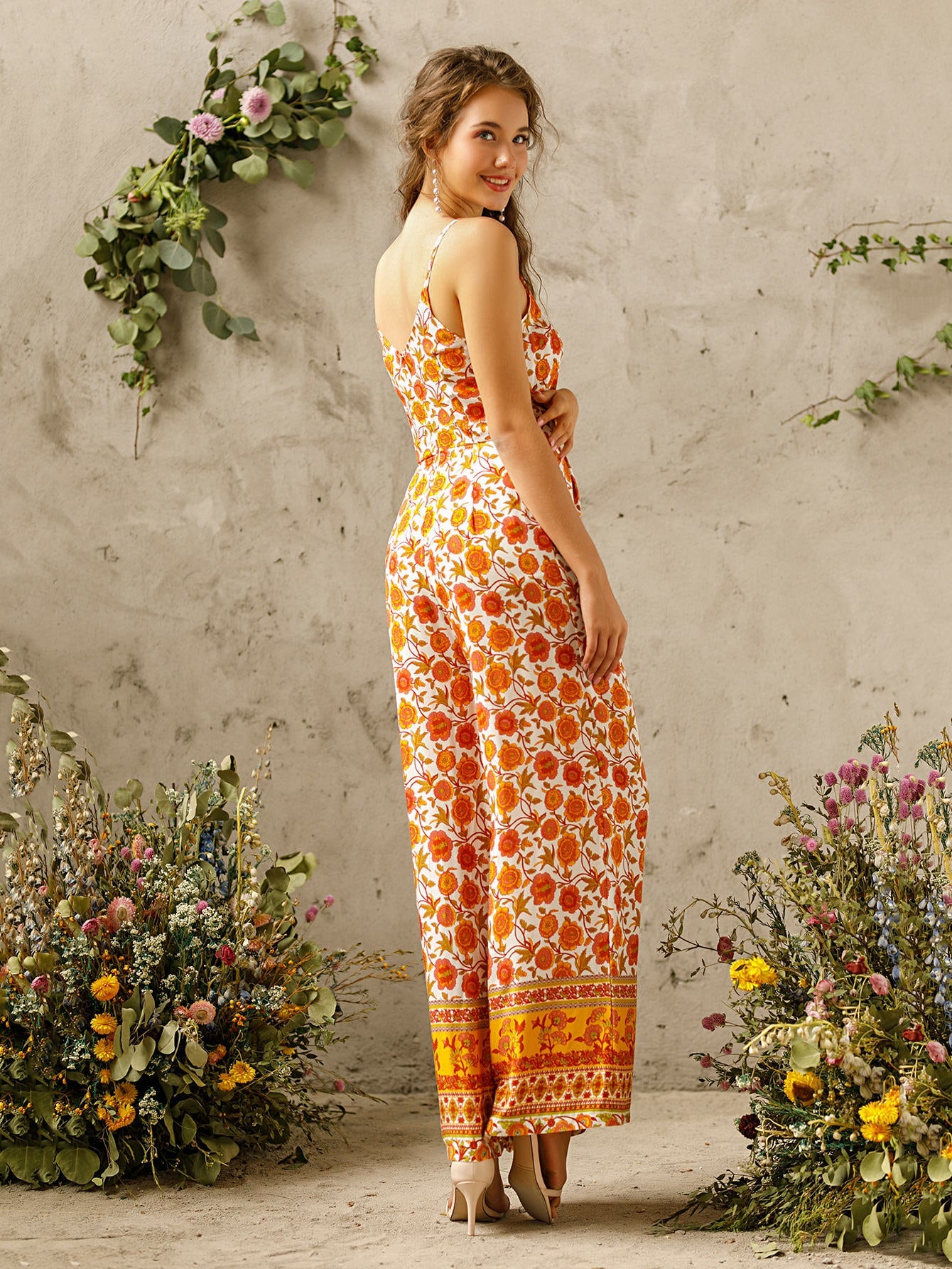 Floral Print Cami Jumpsuit