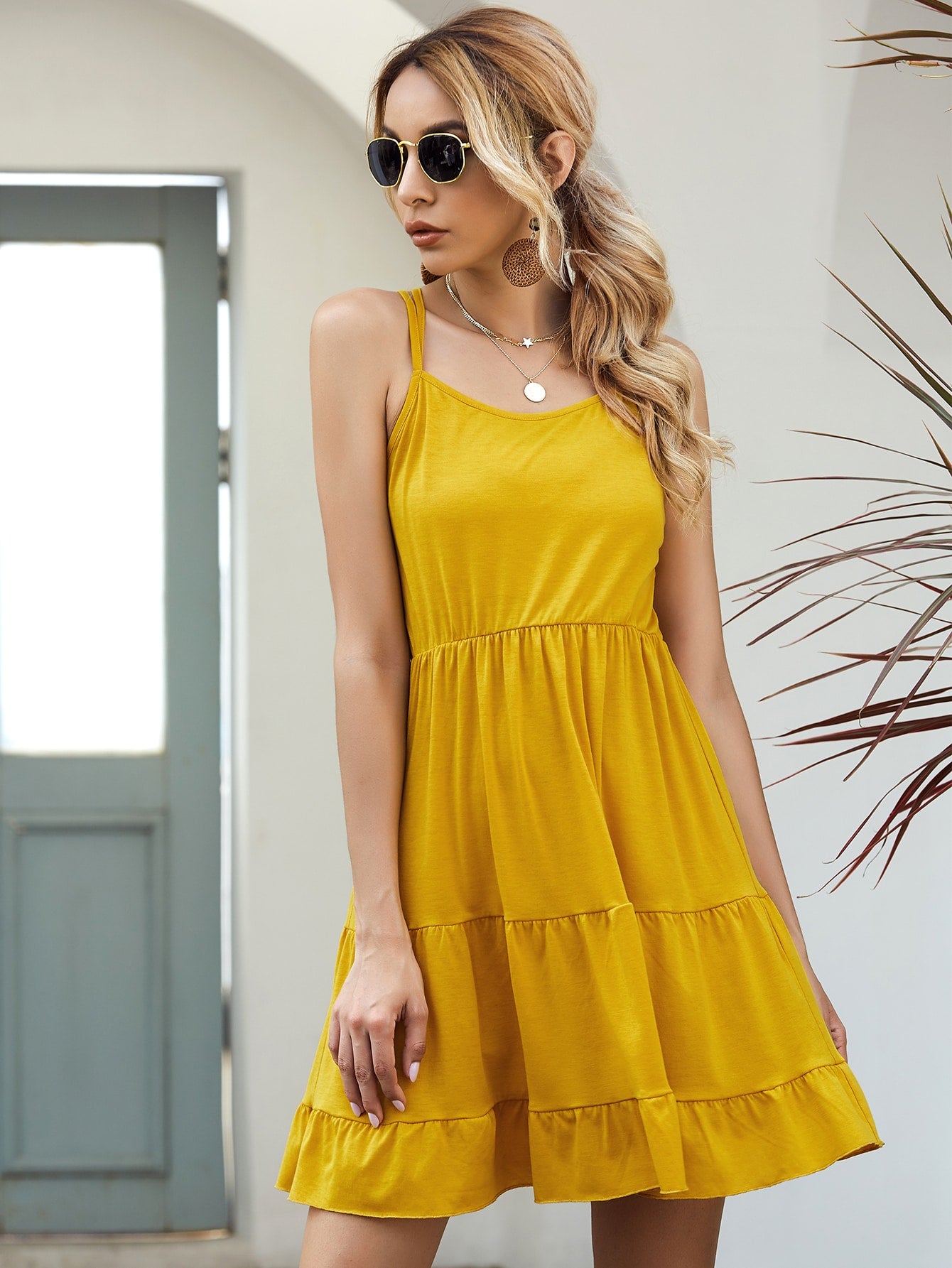 Solid Criss Cross Cami Dress