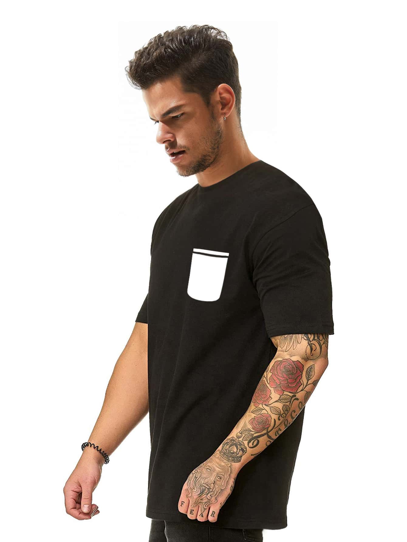 Men Pocket Print Short Sleeve Tee