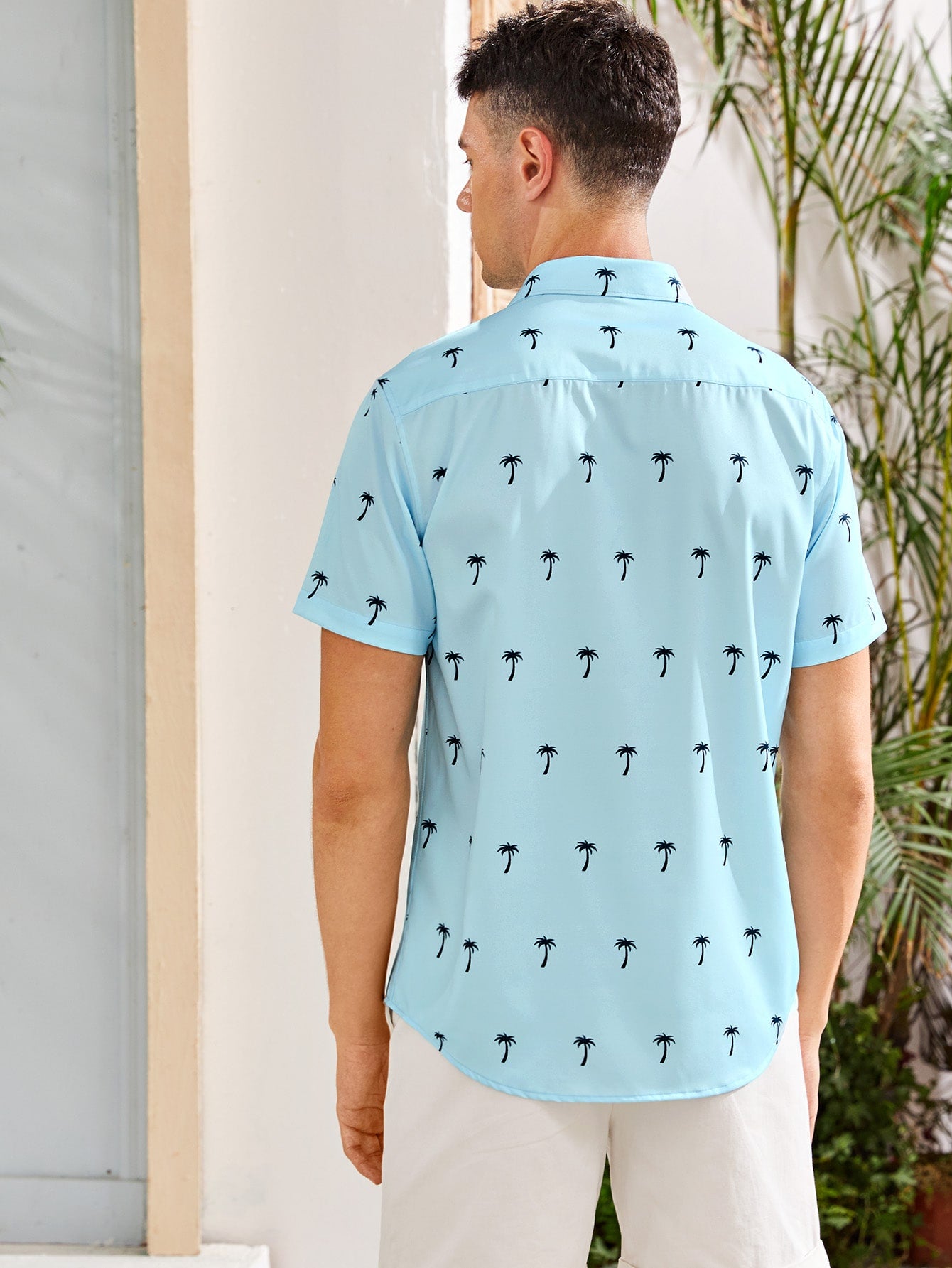 Men Allover Palm Tree Print Shirt