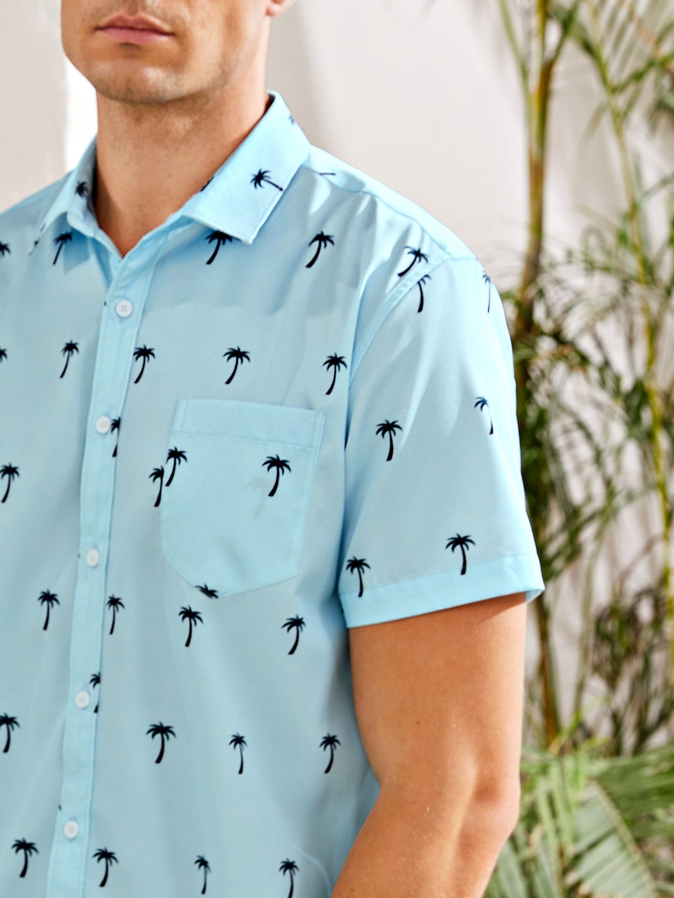 Men Allover Palm Tree Print Shirt