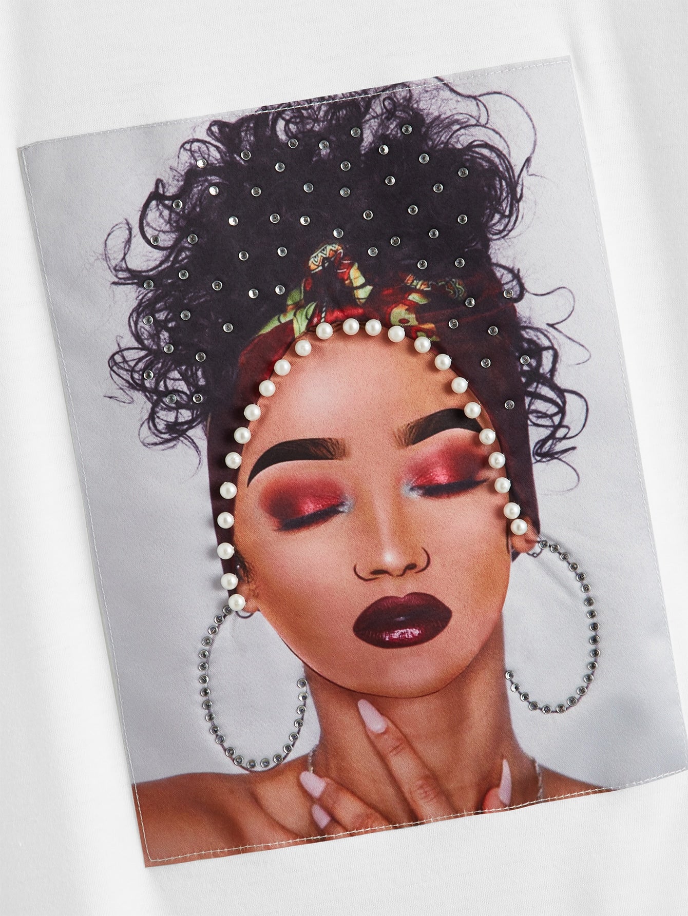 Figure Print Round Neck Tee