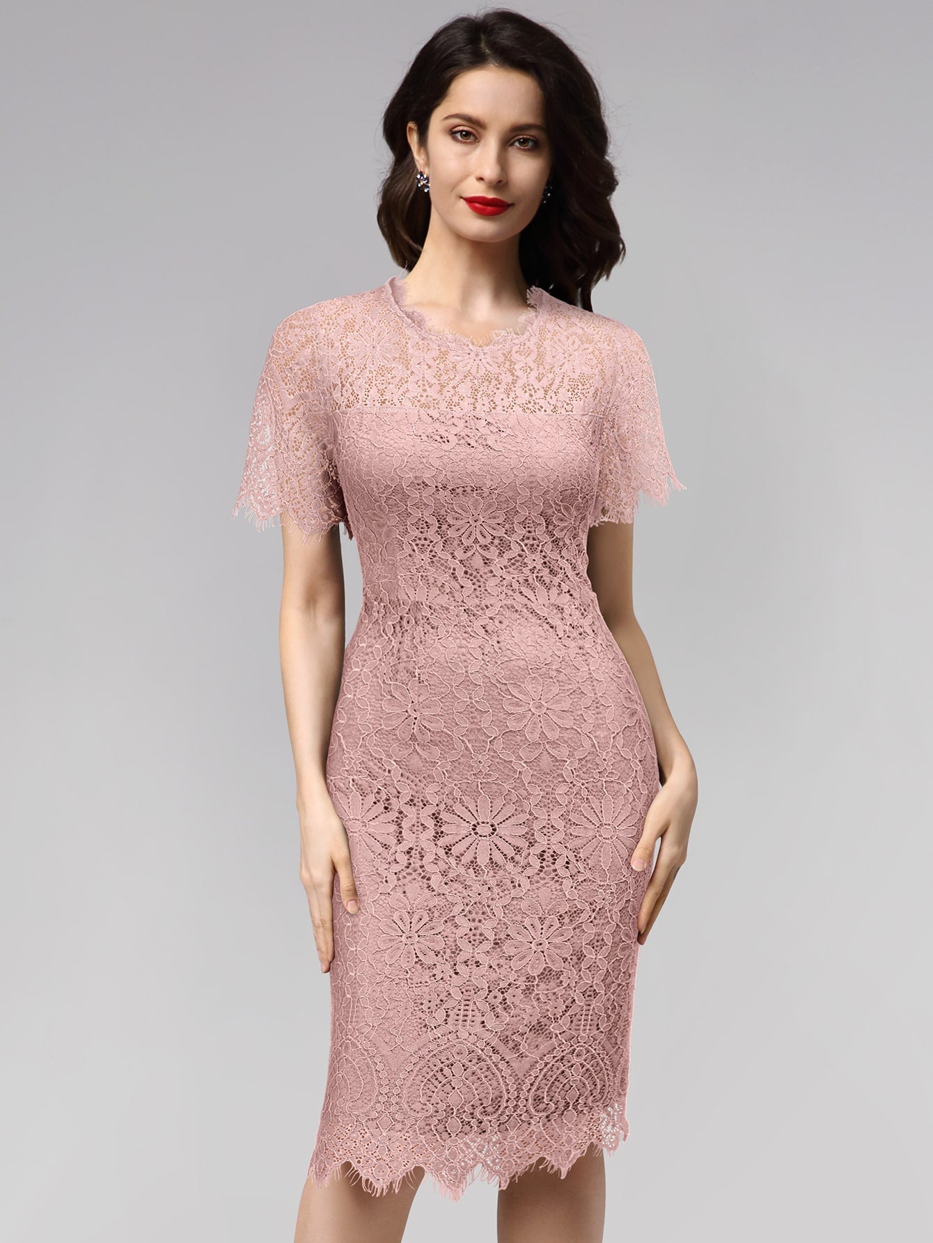 Miusol Zip Back Lace Bodycon Dress