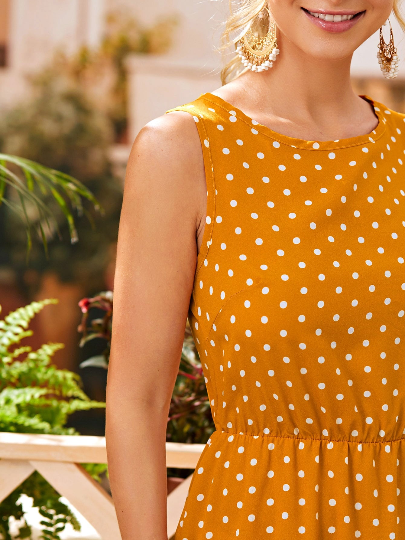 Polka Dot Maxi A-line Dress