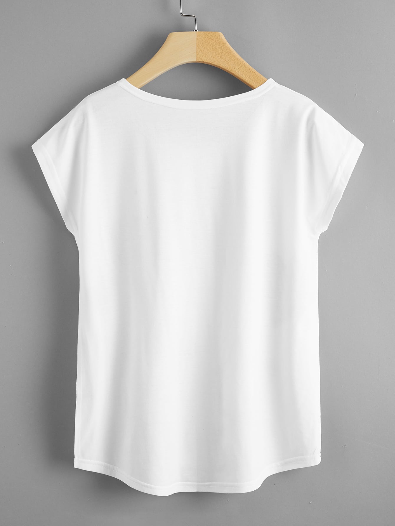 Feather Print Batwing Sleeve Tee