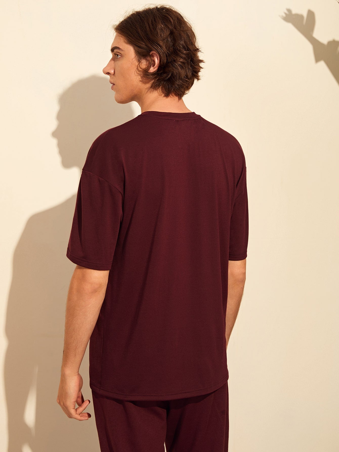 Men Drop Shoulder Tropical Print Tee
