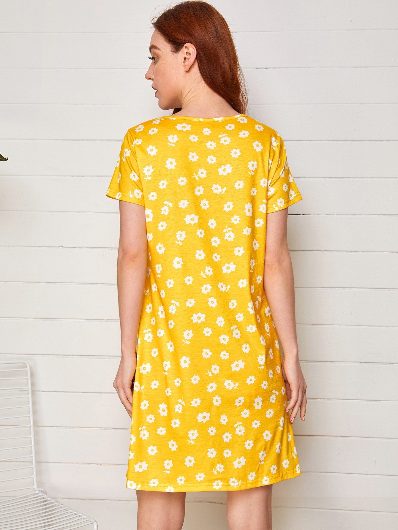 Allover Floral Print Night Dress
