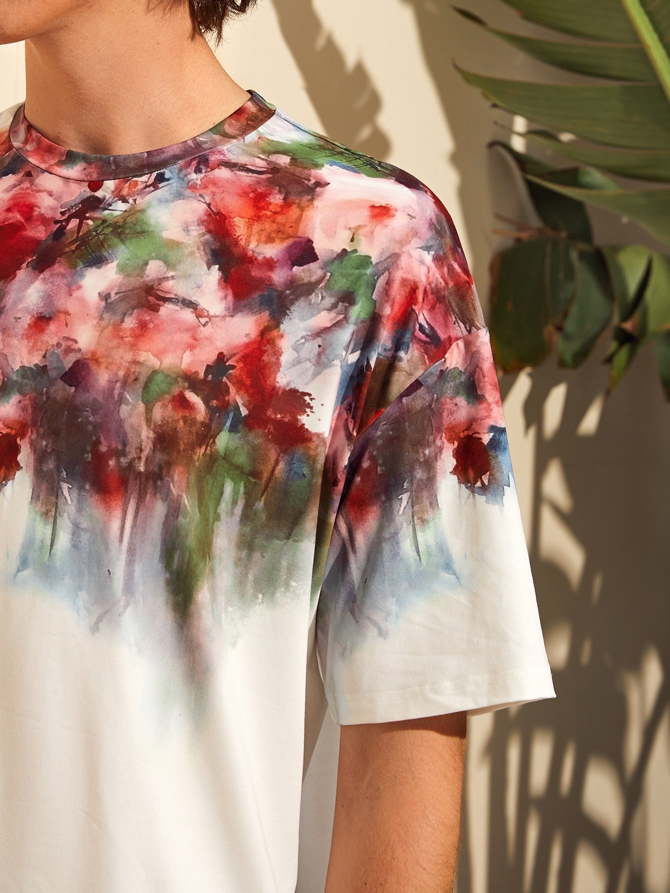 Men Floral Melting Print Tee