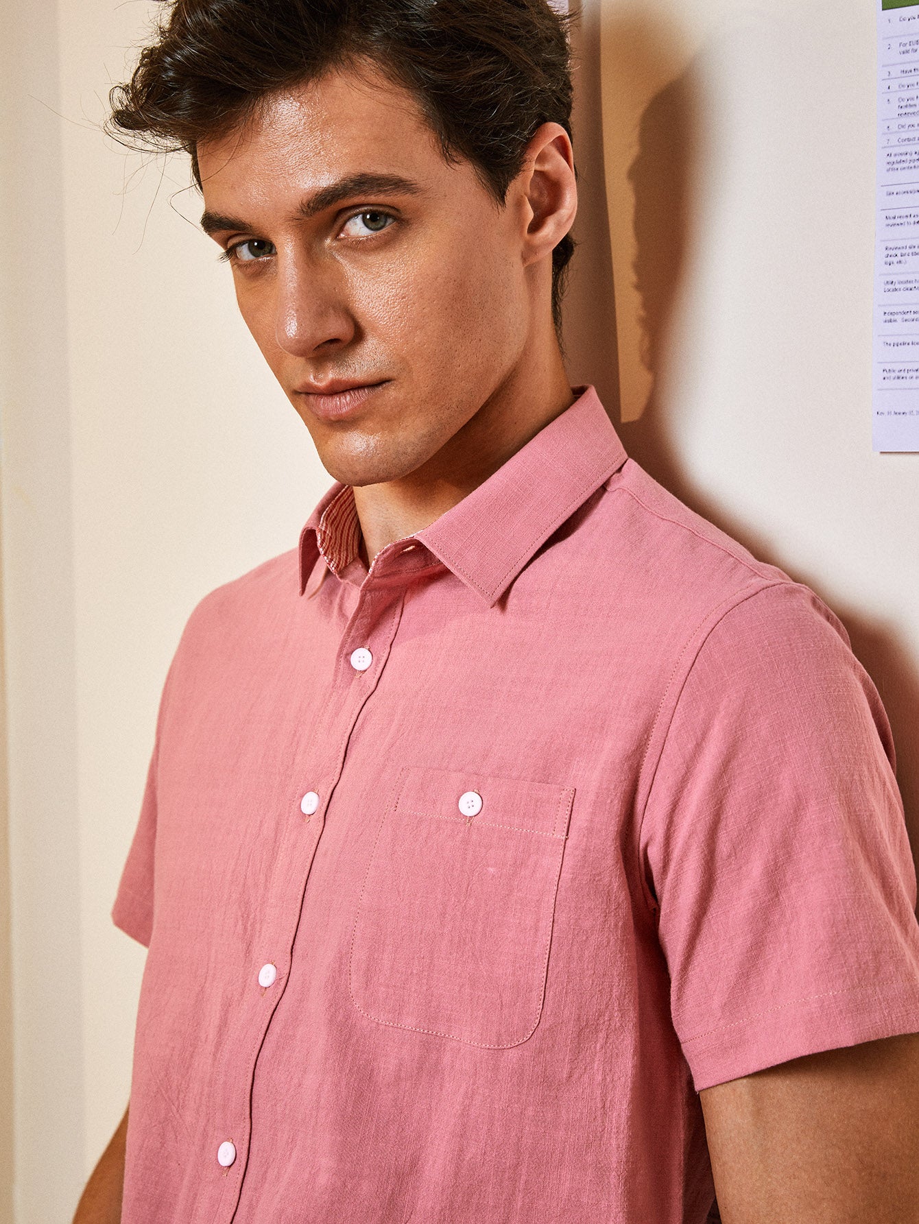 Men Letter Patched Pocket Button Up Shirt