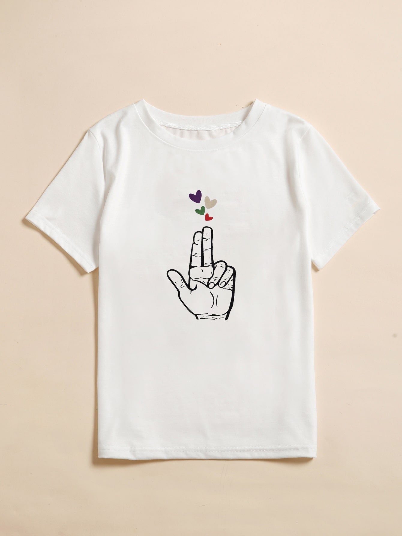 Gesture And Letter Graphic Tee