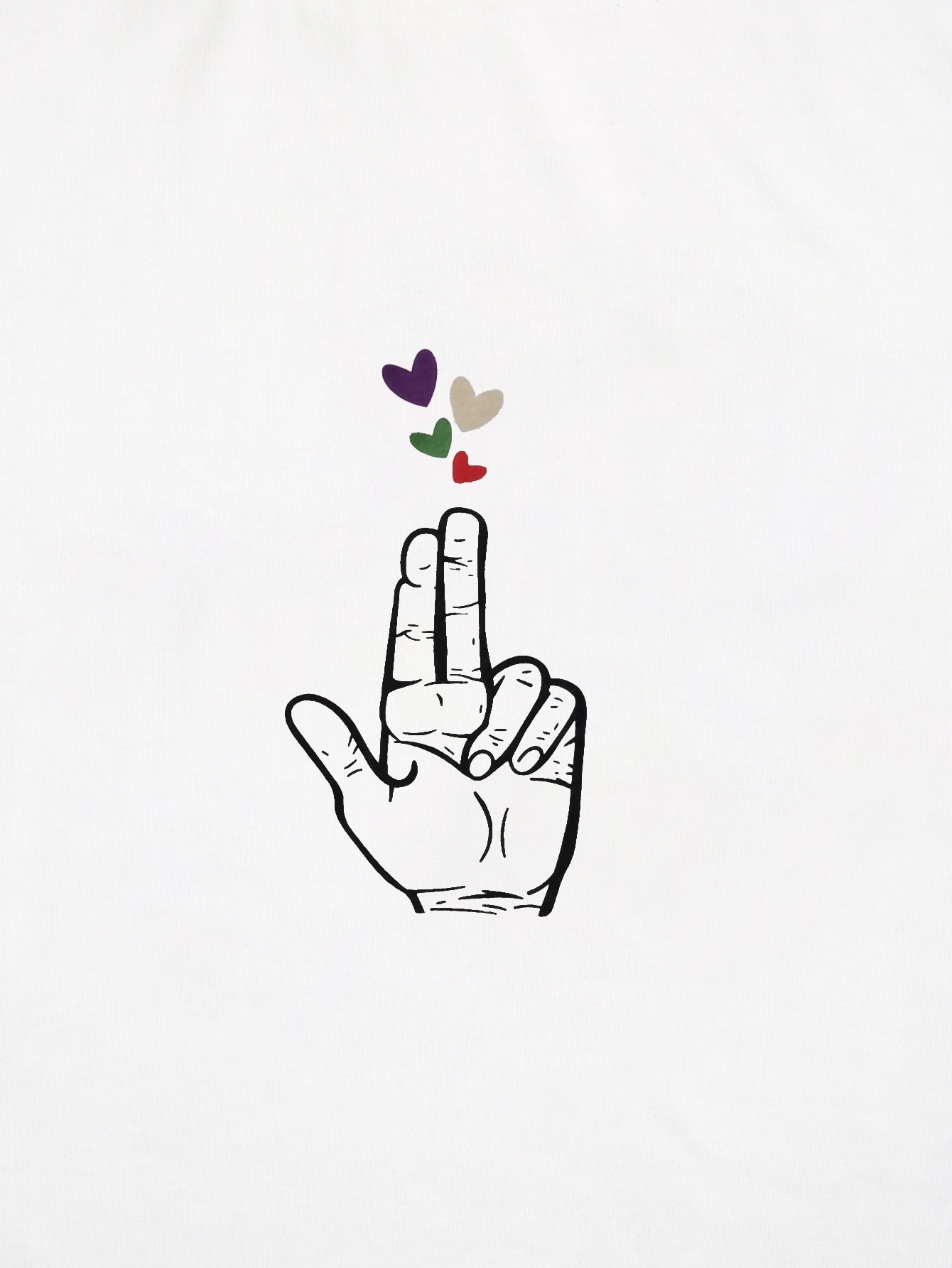 Gesture And Letter Graphic Tee