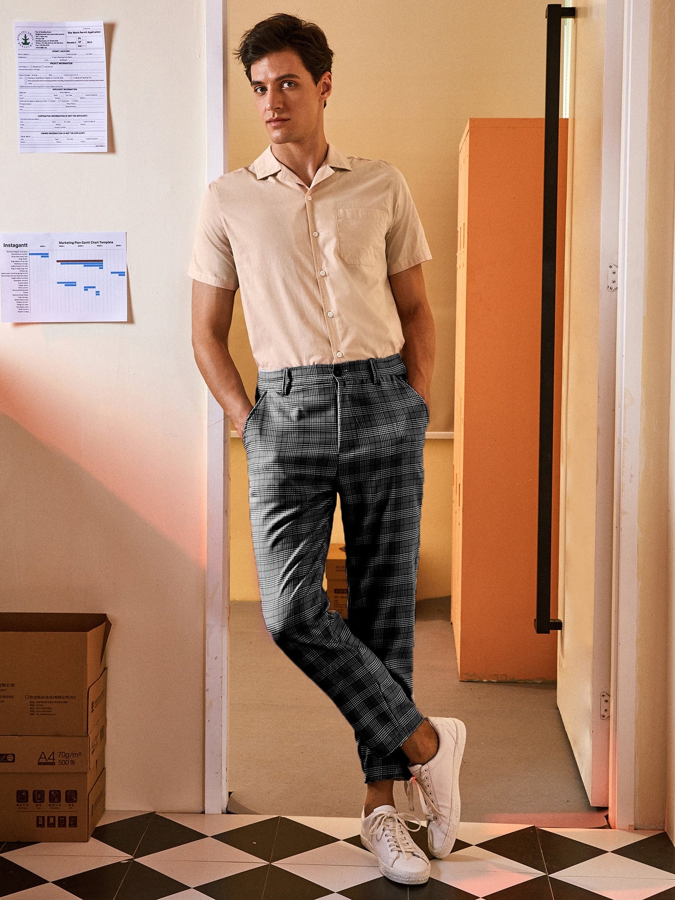 Men Solid Button Front Shirt