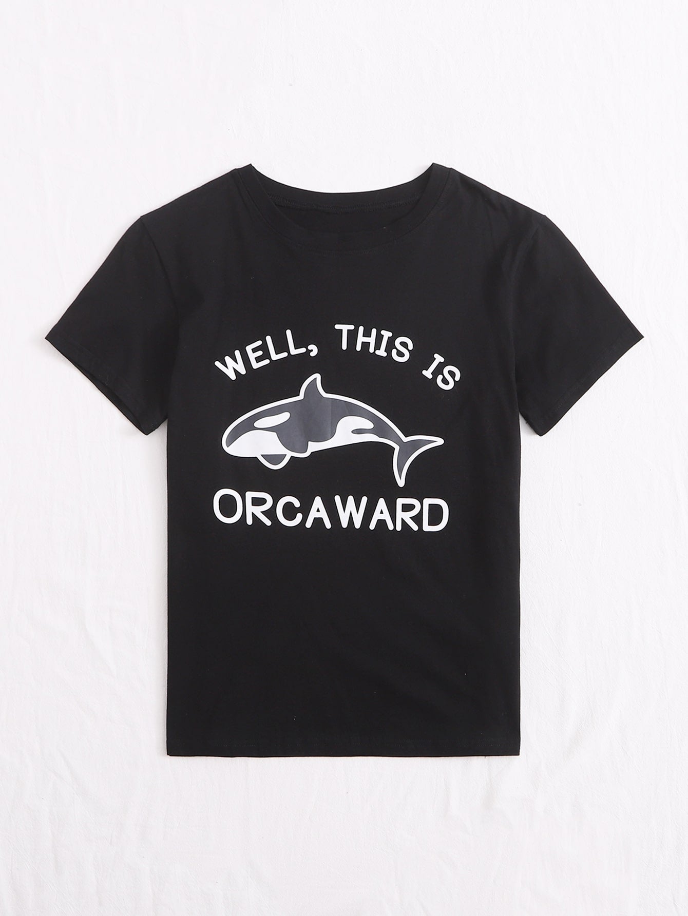 Cartoon And Slogan Graphic Tee