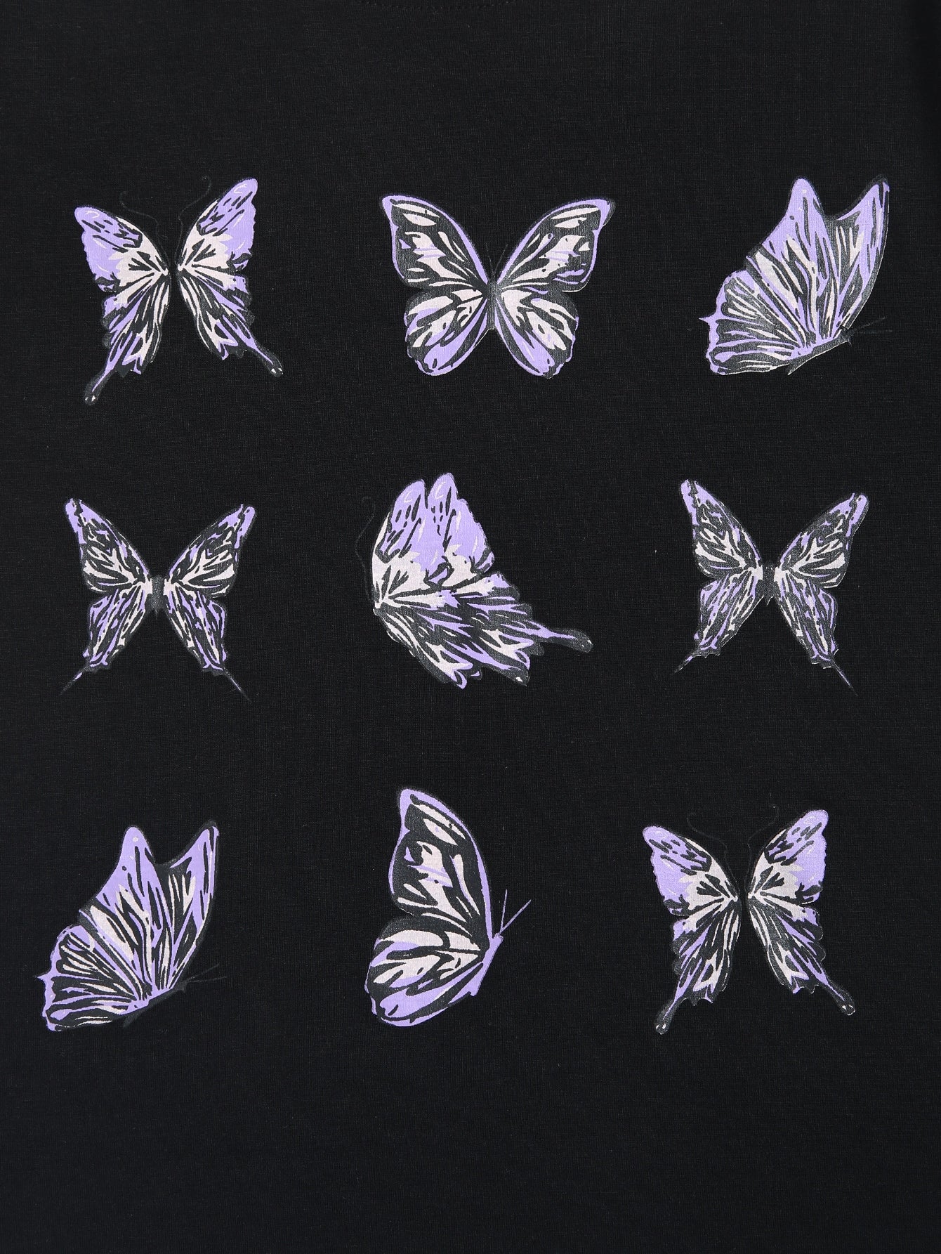 Butterfly Print Round Neck T-shirt